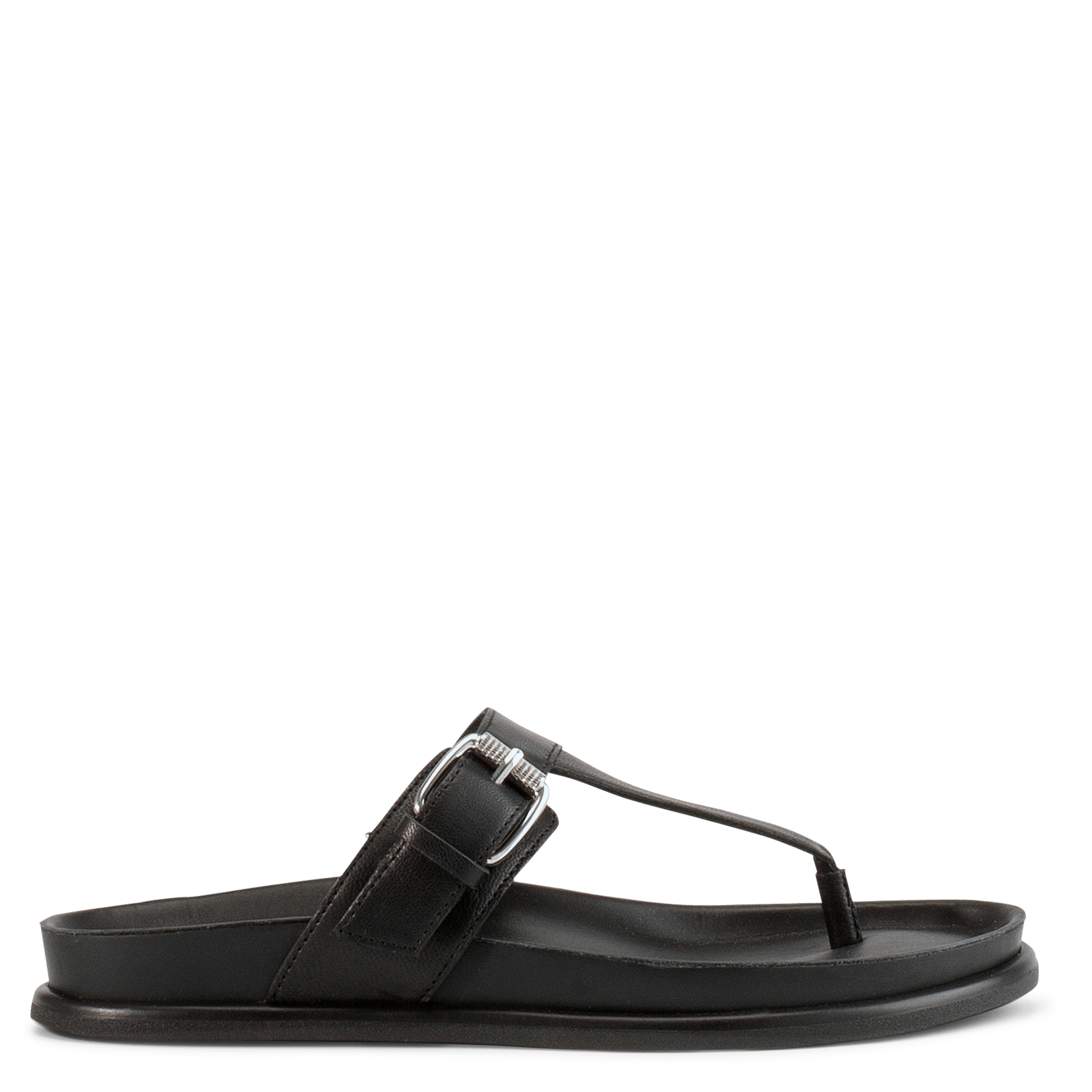 Flat calfskin leather sandals VAGABOND Black