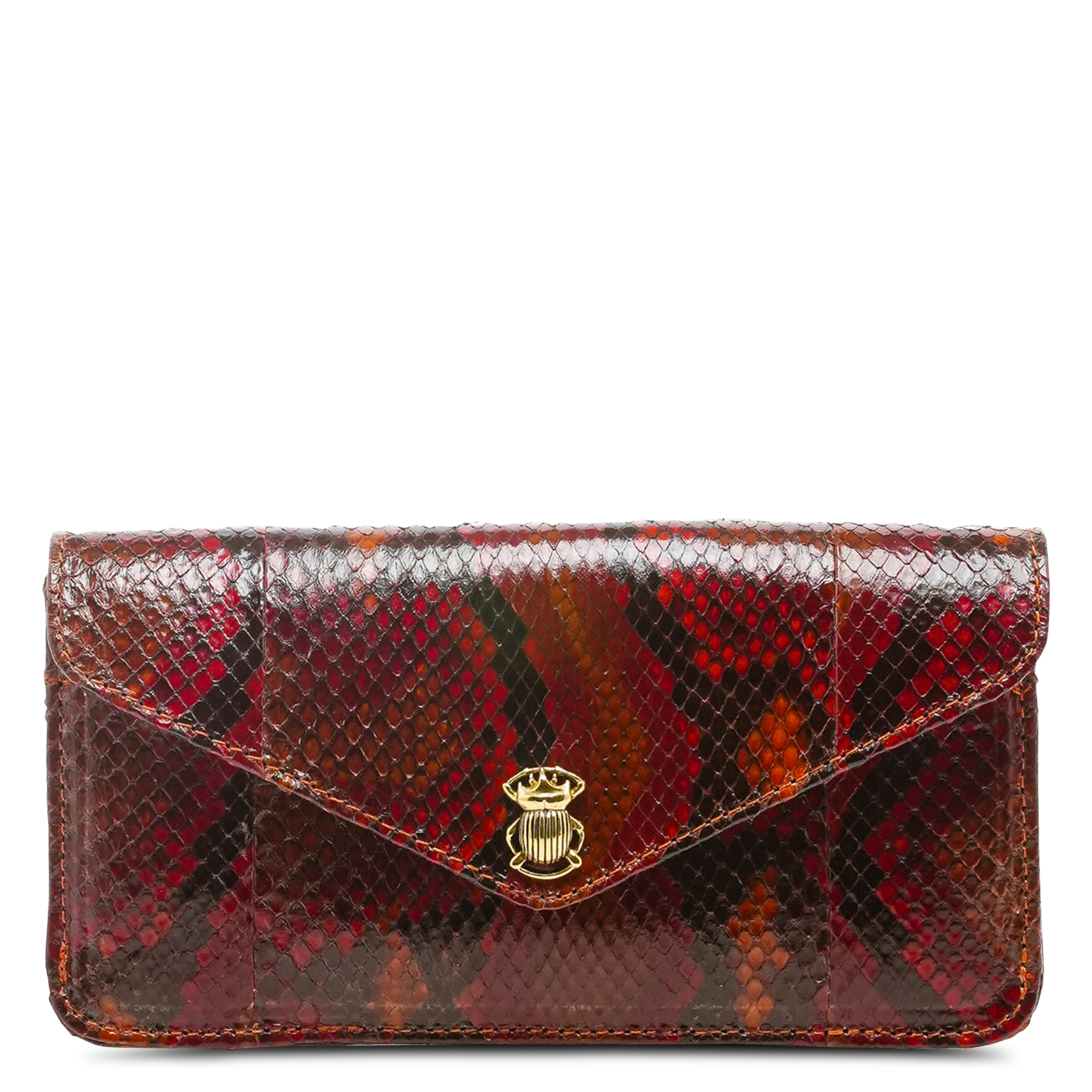 Clutch aus Pythonleder CLARIS VIROT Mehrfarbig
