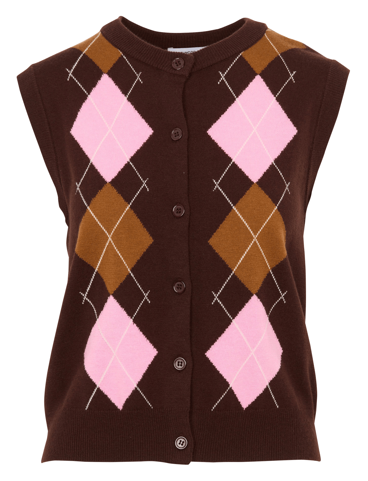 Gilet à motif losanges SUNCOO Marron