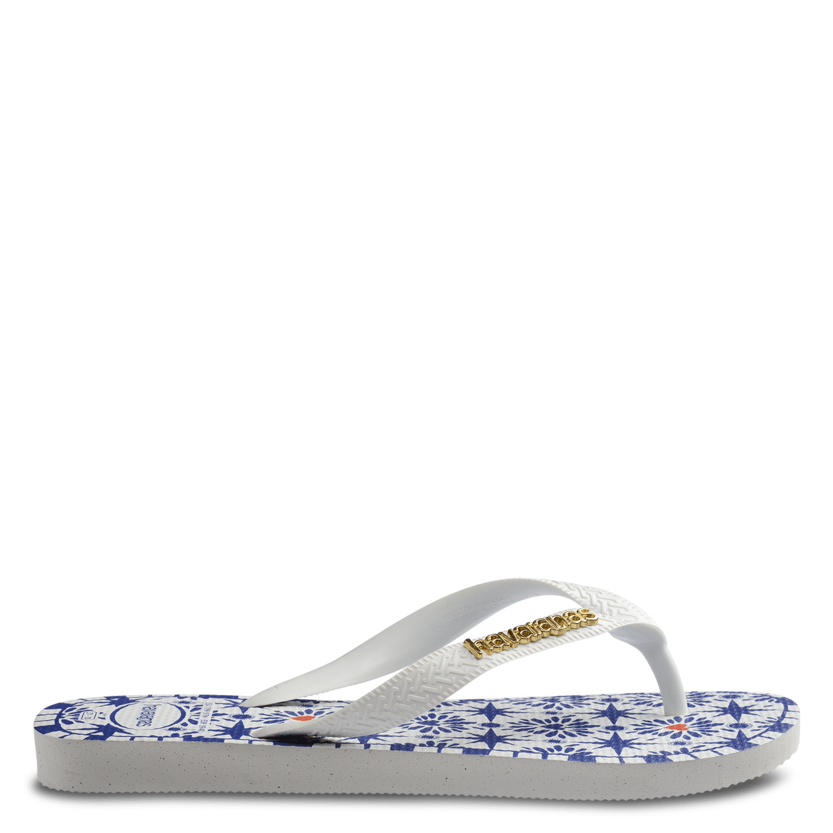 Bedruckte flache Sandalen HAVAIANAS Weiss