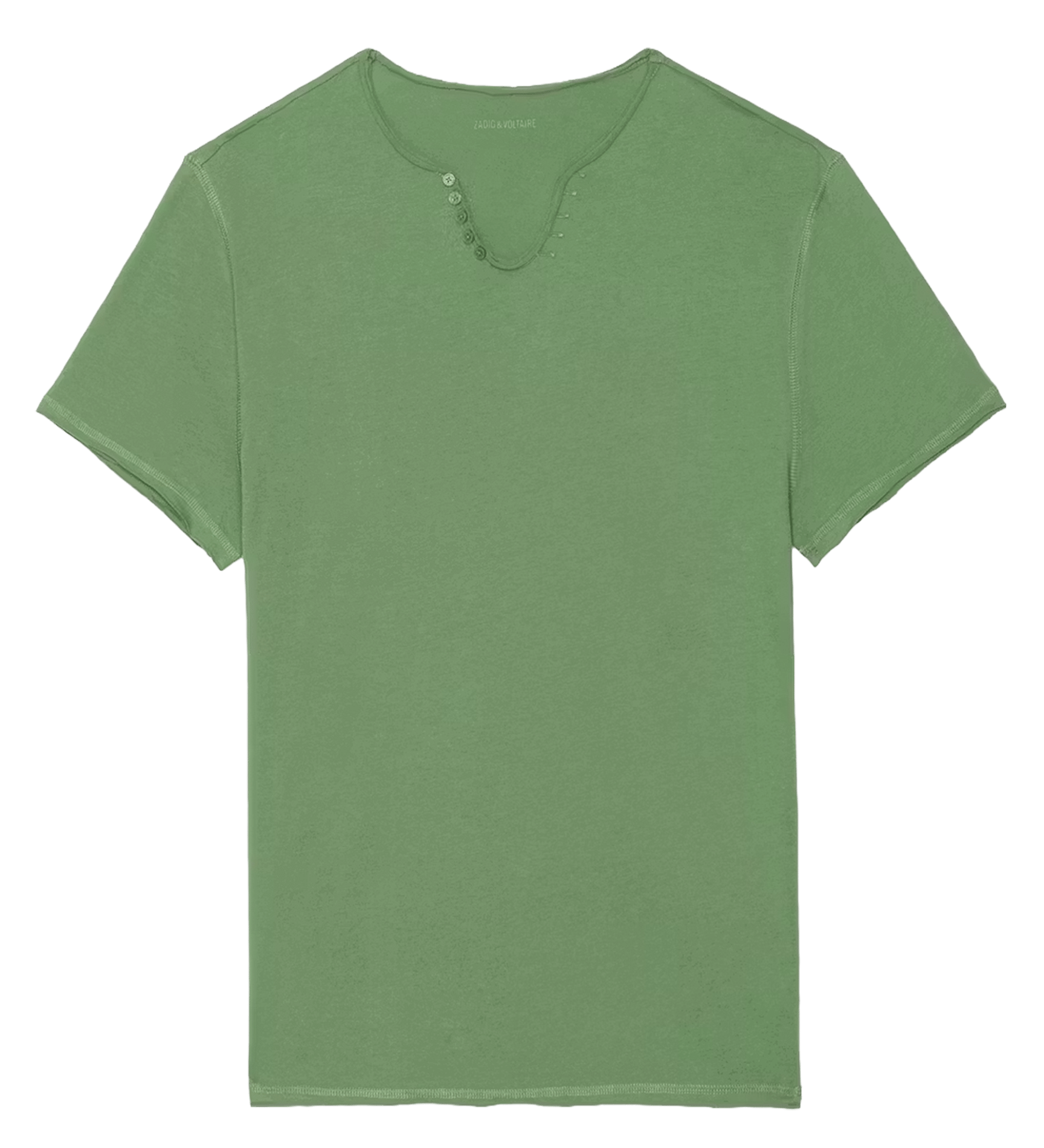 Camiseta de algodón con cuello tunecino ZADIG&VOLTAIRE Verde