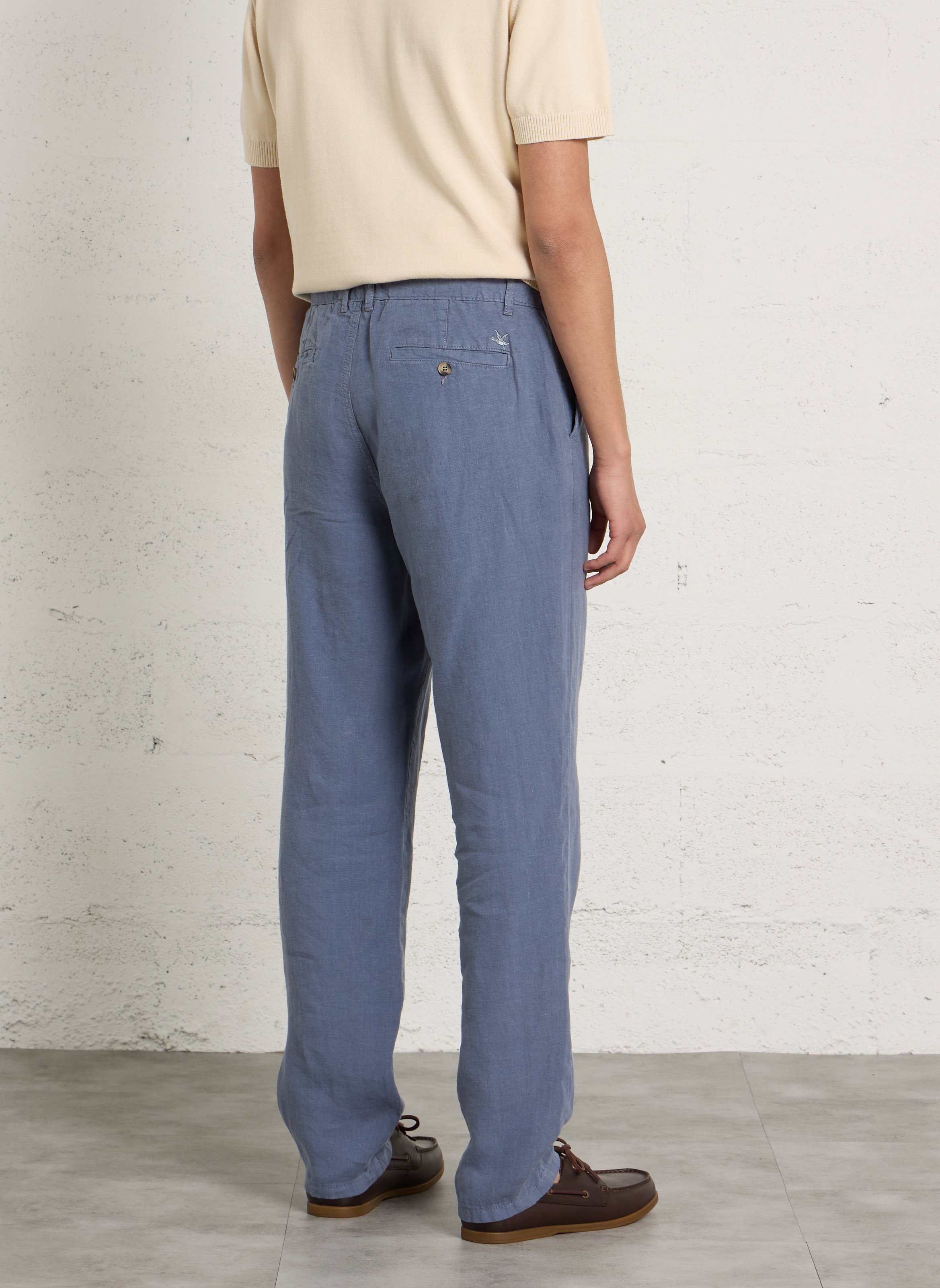 Rechte broek van linnen CHEVIGNON Blauw