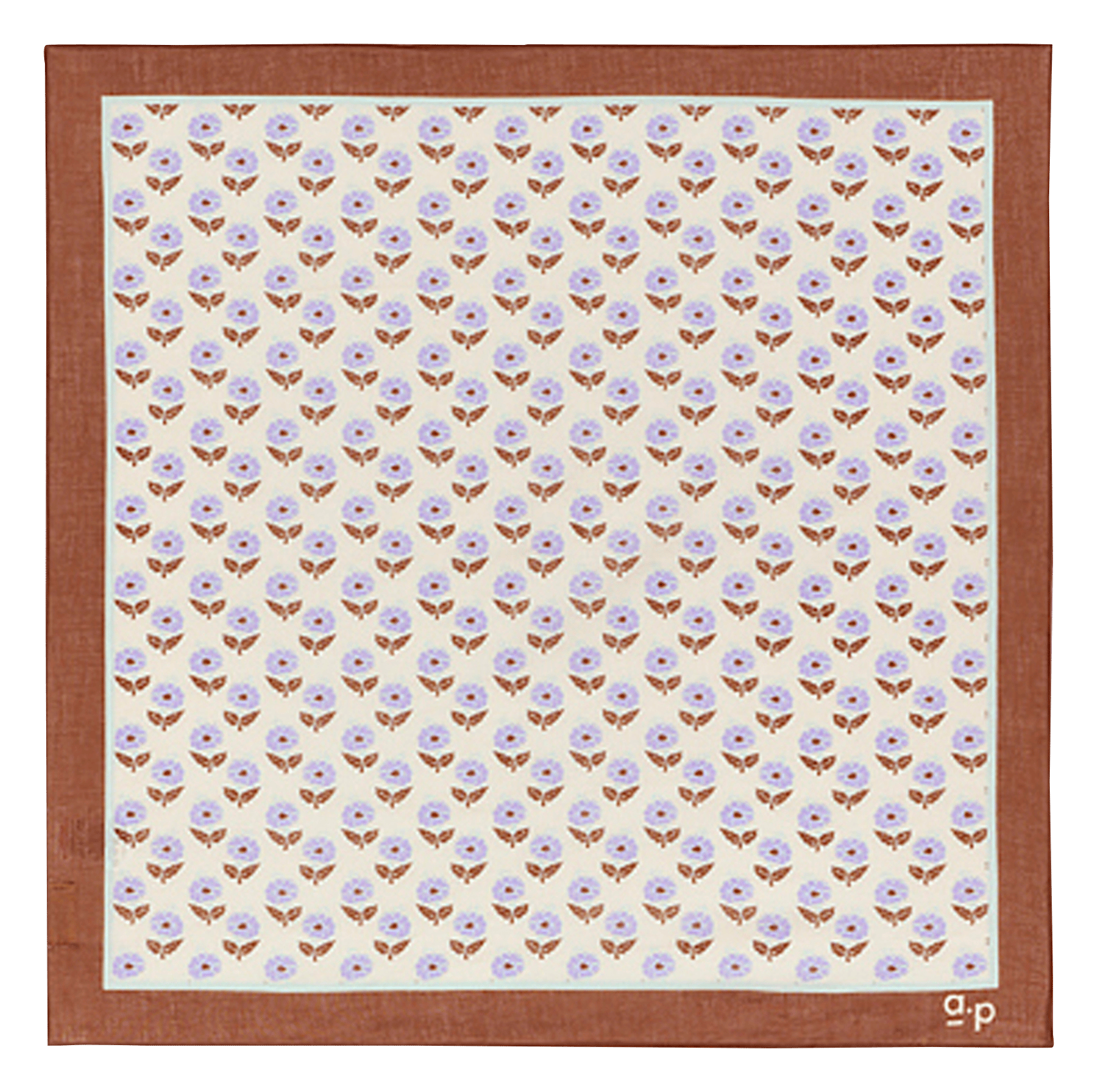 Vierkante, katoenen foulard met print | Beige A.P Dames