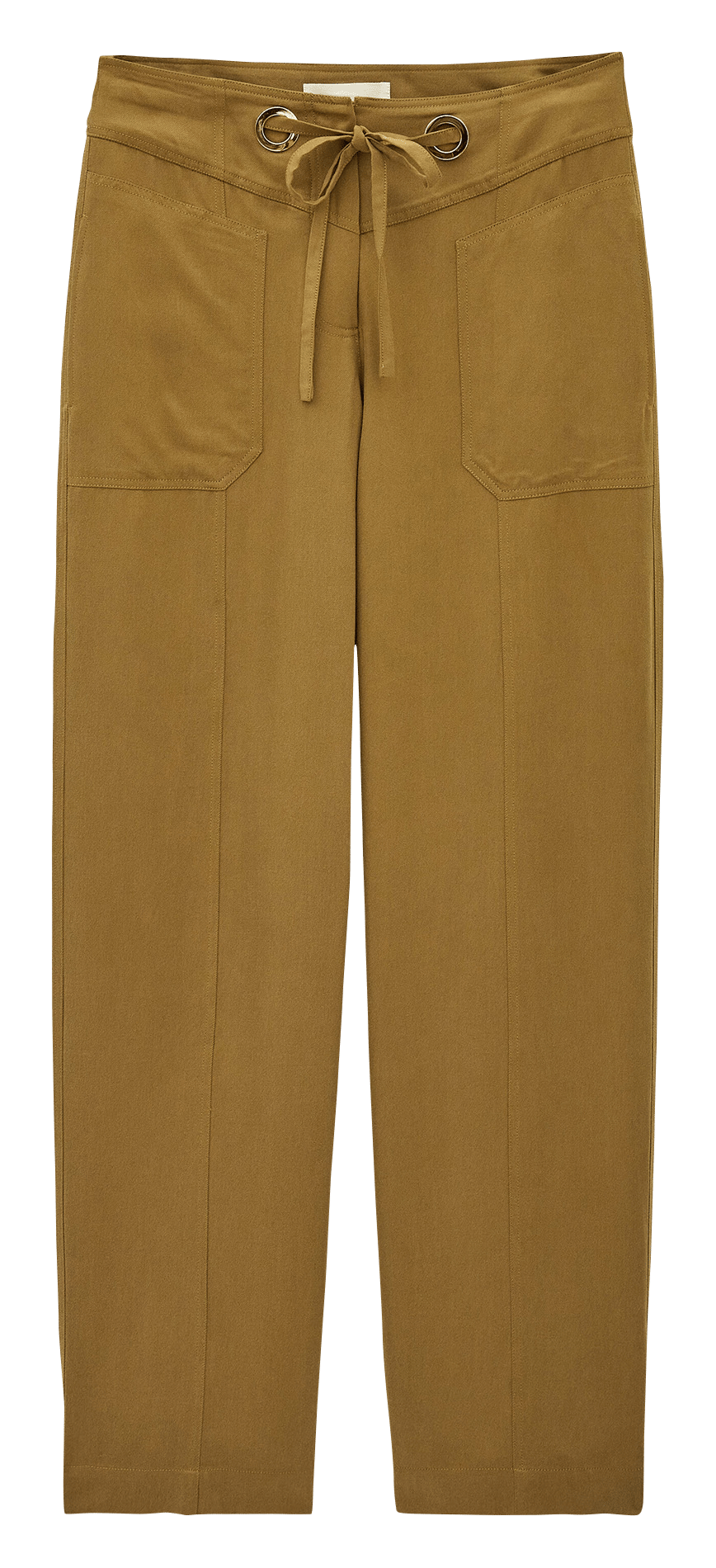 Hoch sitzende Fließhose in Uni-Farbe BA&SH Beige