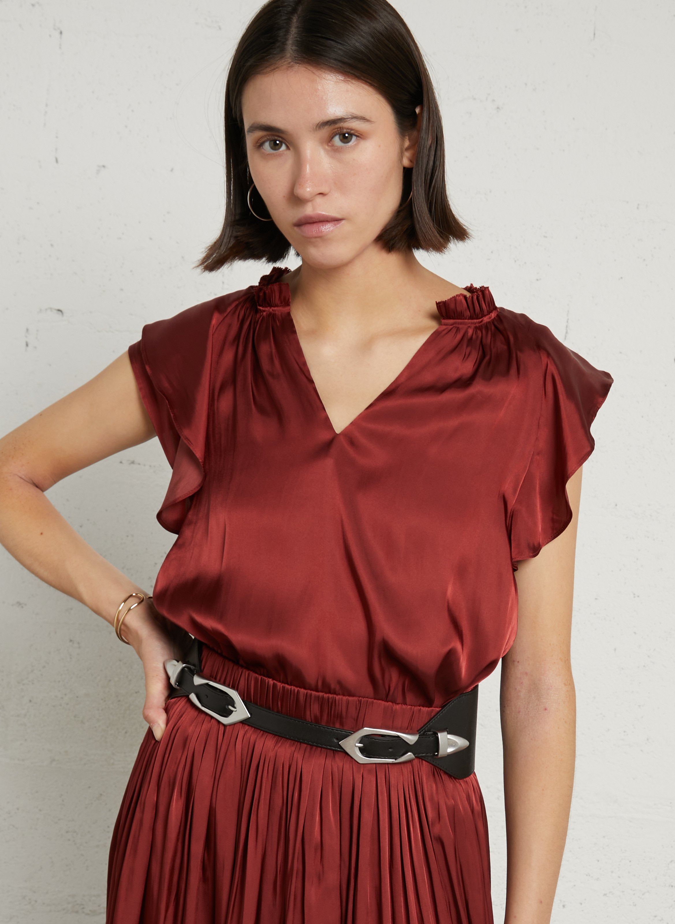 Ceinture large en cuir IRO Noir