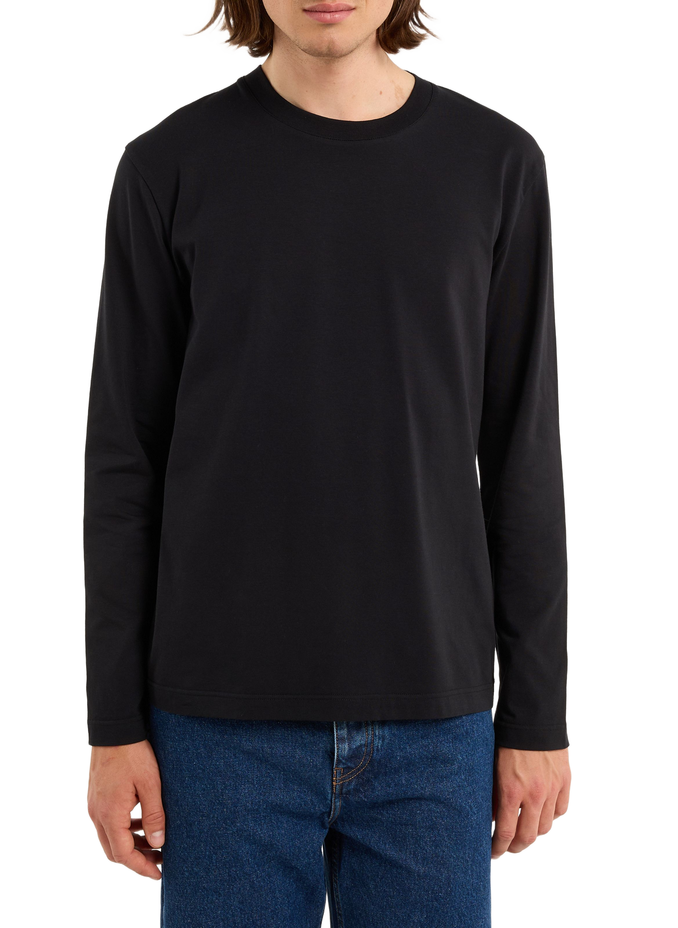 Long-sleeve cotton blend baff t-shirt SAISON 1865 Black