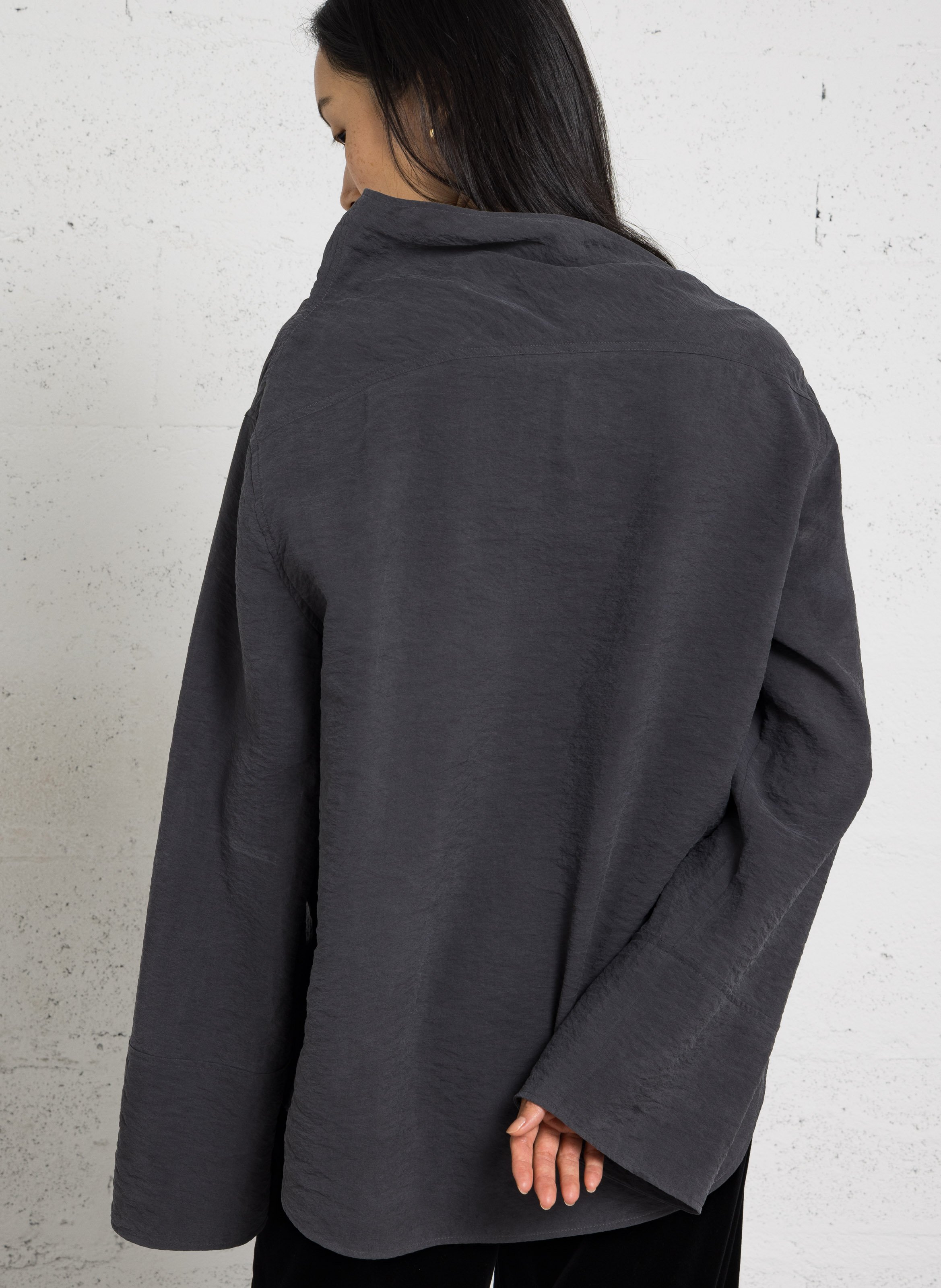 Long-sleeve silk blend top SOEUR Grey