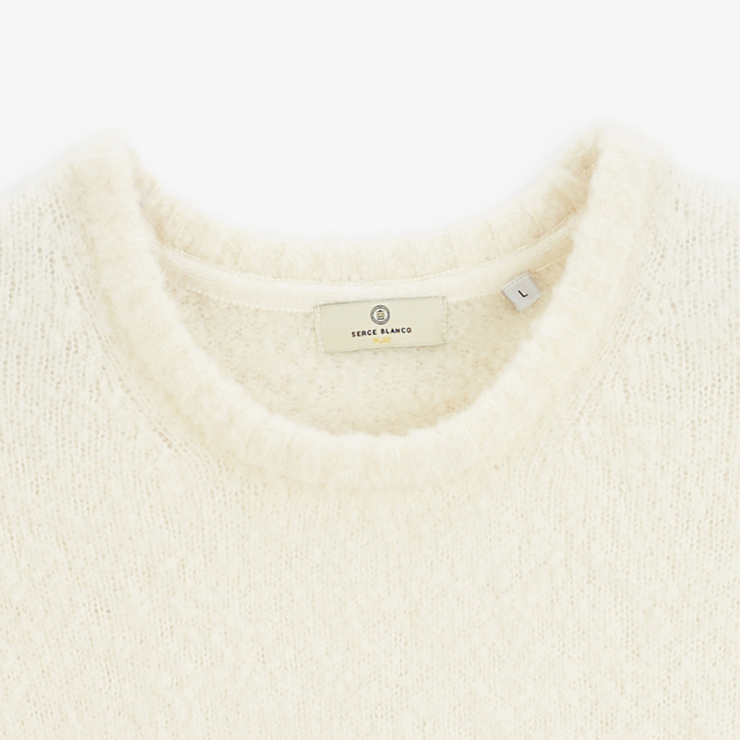 MURRAY ivory bouclé-effect wool crew-neck sweater SBPLAY SERGE BLANCO White