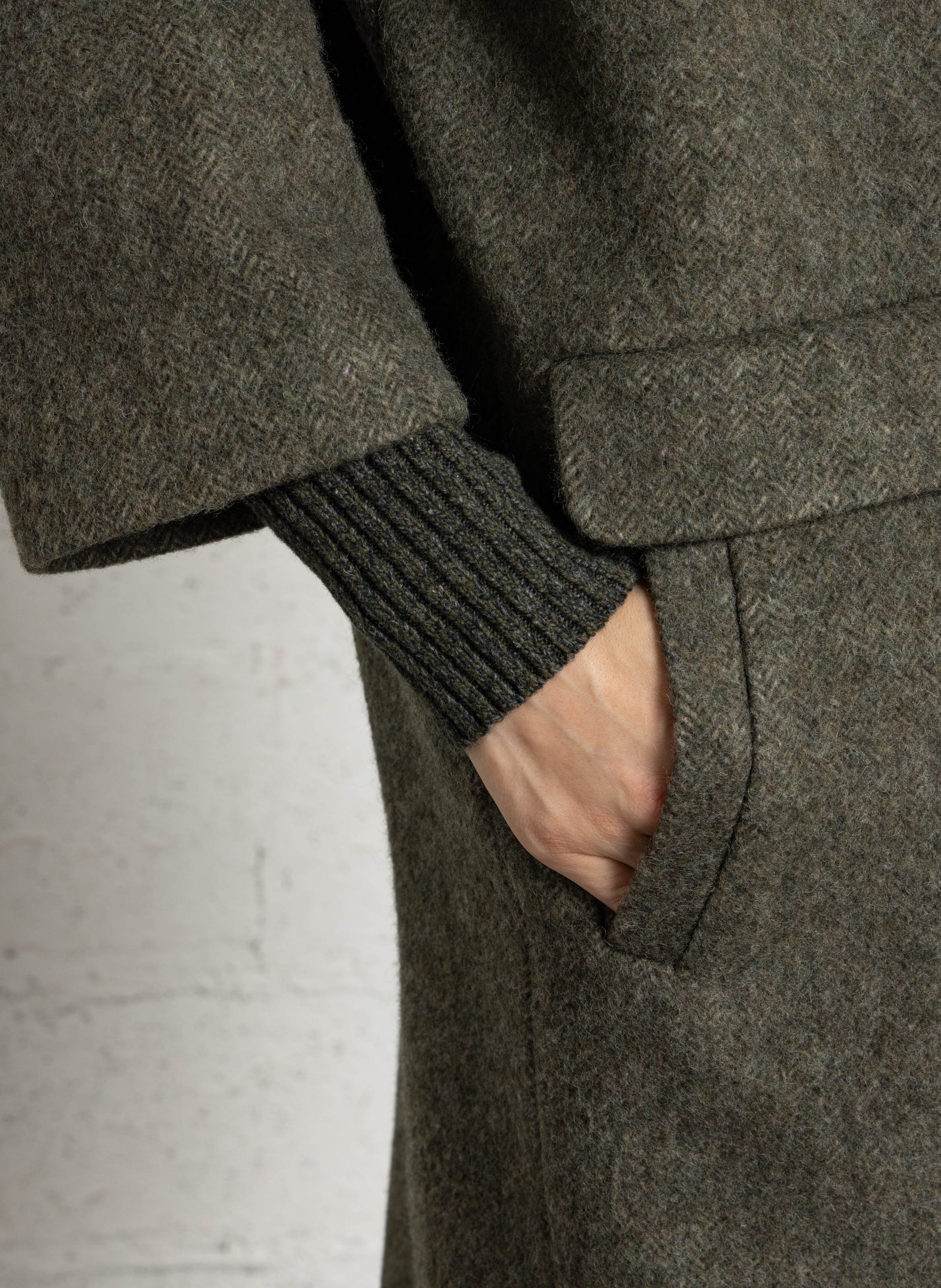 Manteau col montant en laine mélangée MAISON 123 Vert