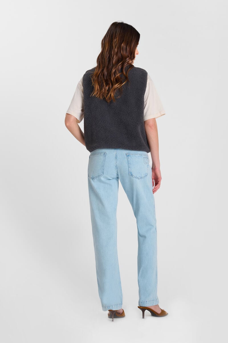 Snap-Front Sleeveless Jacket LE TEMPS DES CERISES Grey
