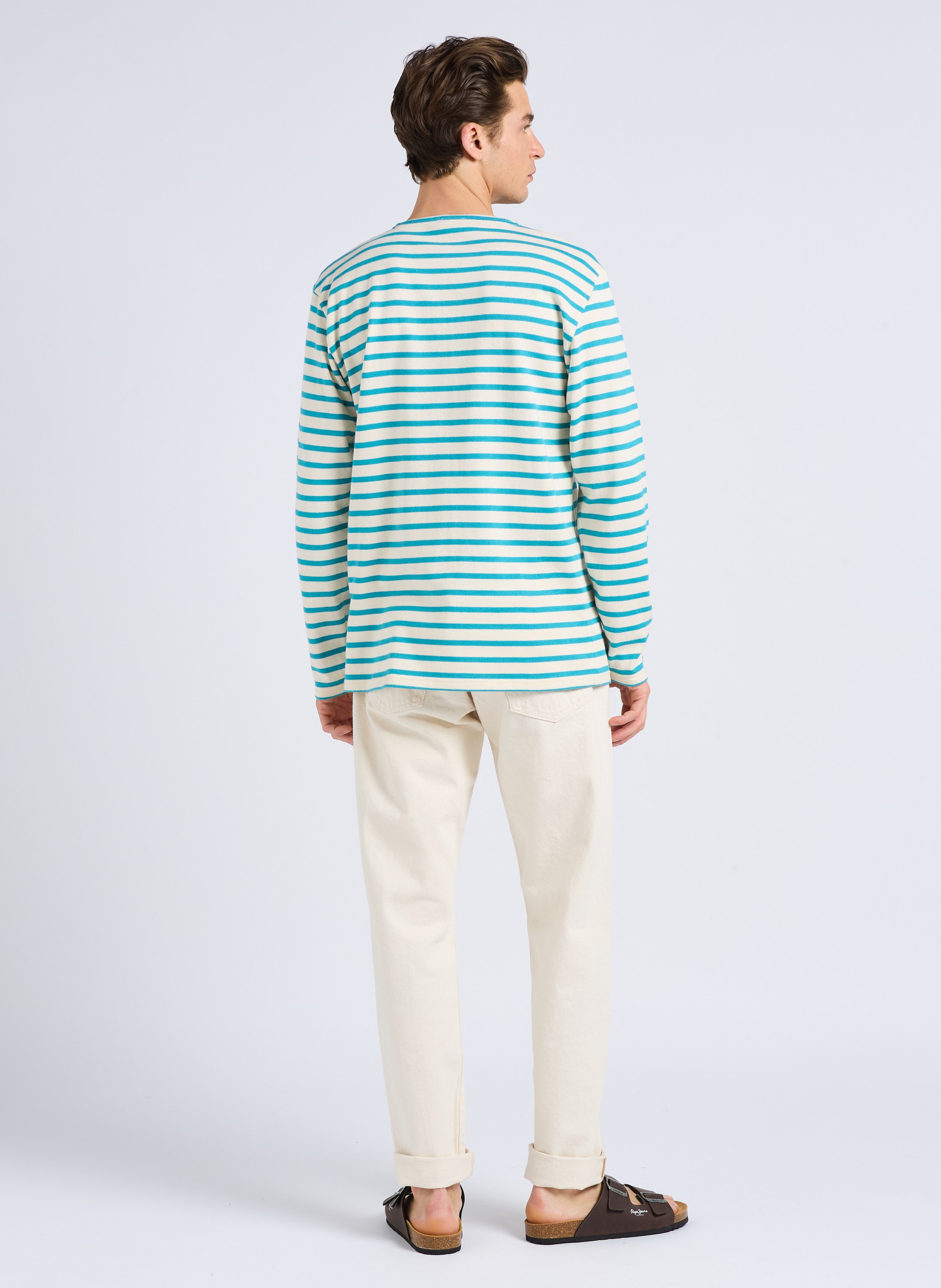 Tapered cotton dot effect regular-fit jeans EDWIN Beige