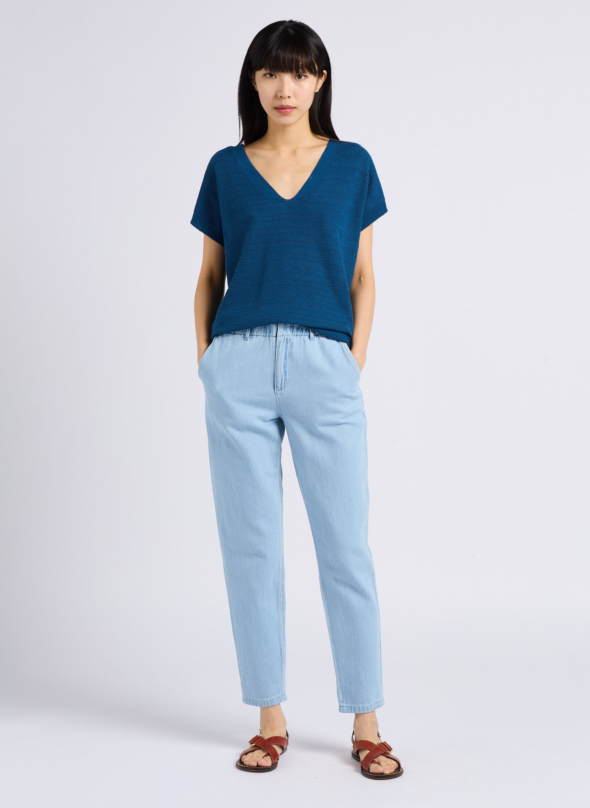 Straight Cut Jeans aus Baumwolle MAISON 123 Blau