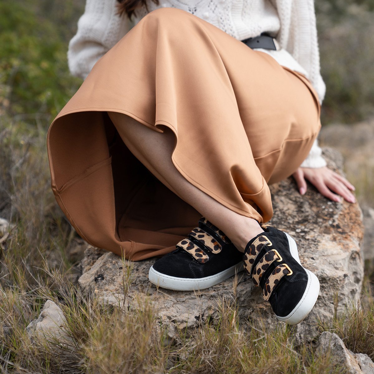 Suede trainers with Velcro fastening JULES & JENN Black