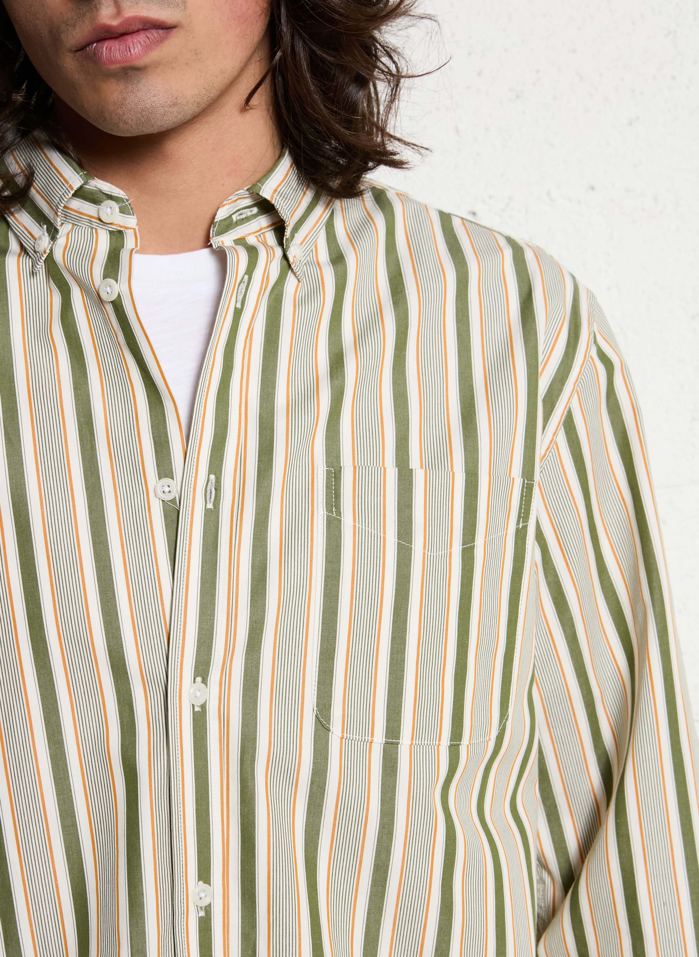 Rechte blouse van biologisch katoen met strepen LES DEUX Veelkleurig