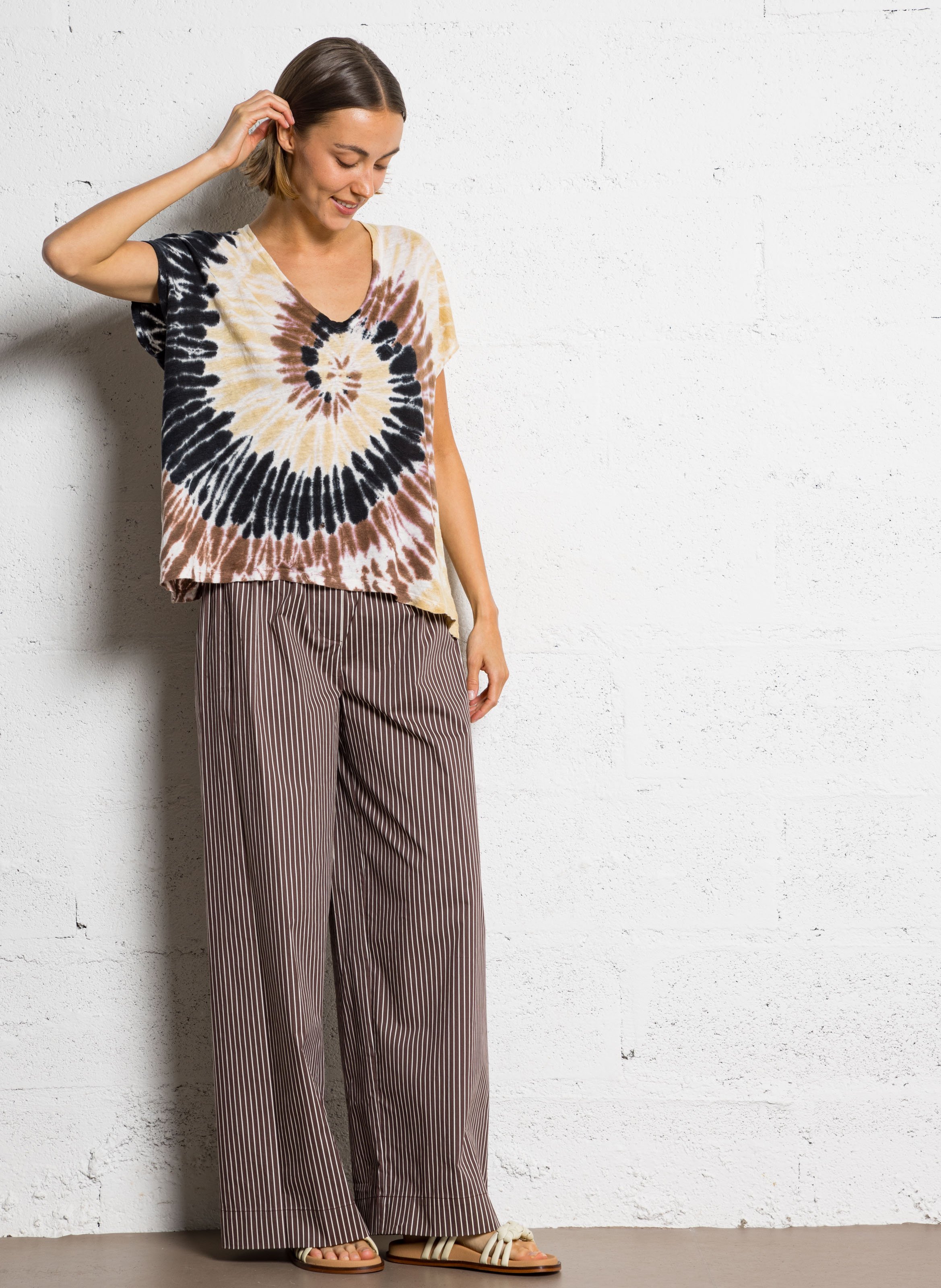 Pantalon large à rayures - Look 6