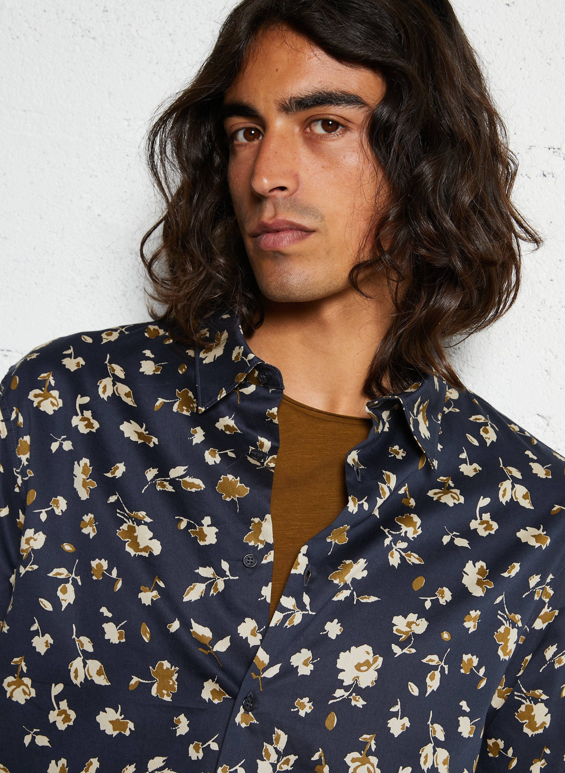 Gerade Bluse mit Blumenmuster und Knopfleiste IKKS Beige