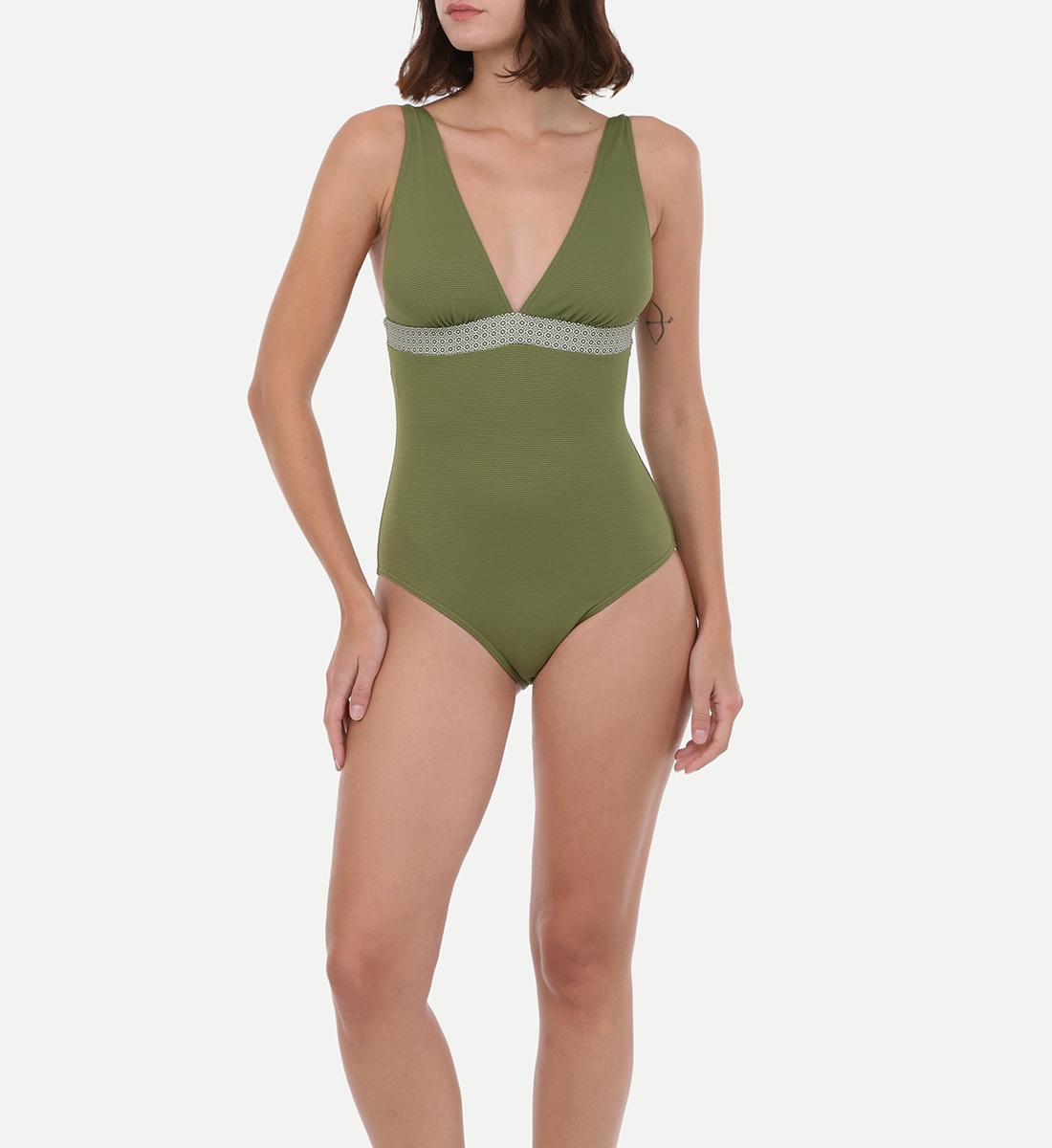 One-piece swimsuit - green olive GILI'S Khaki