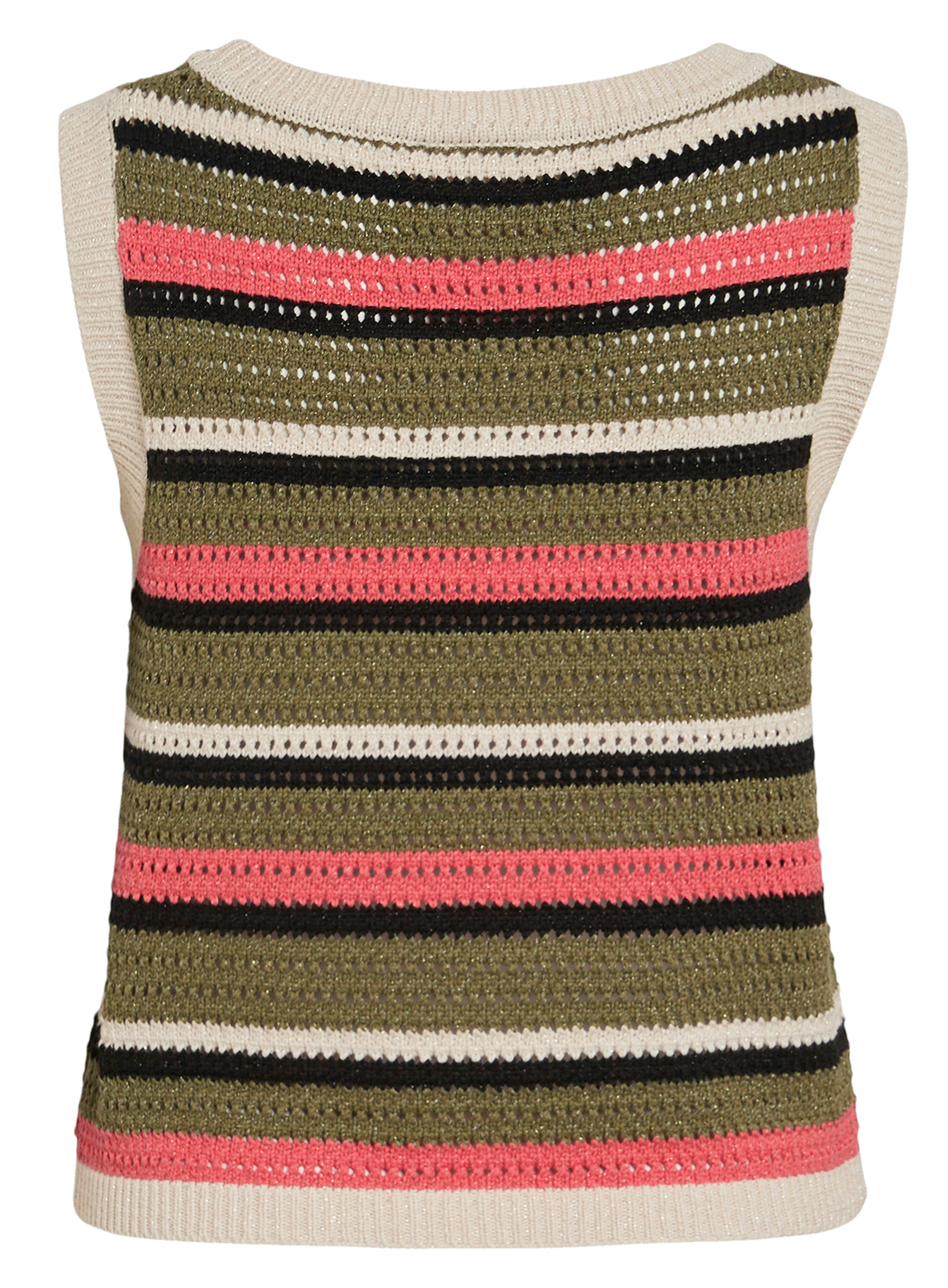 Top sans manches en maille rayée  VILA Beige