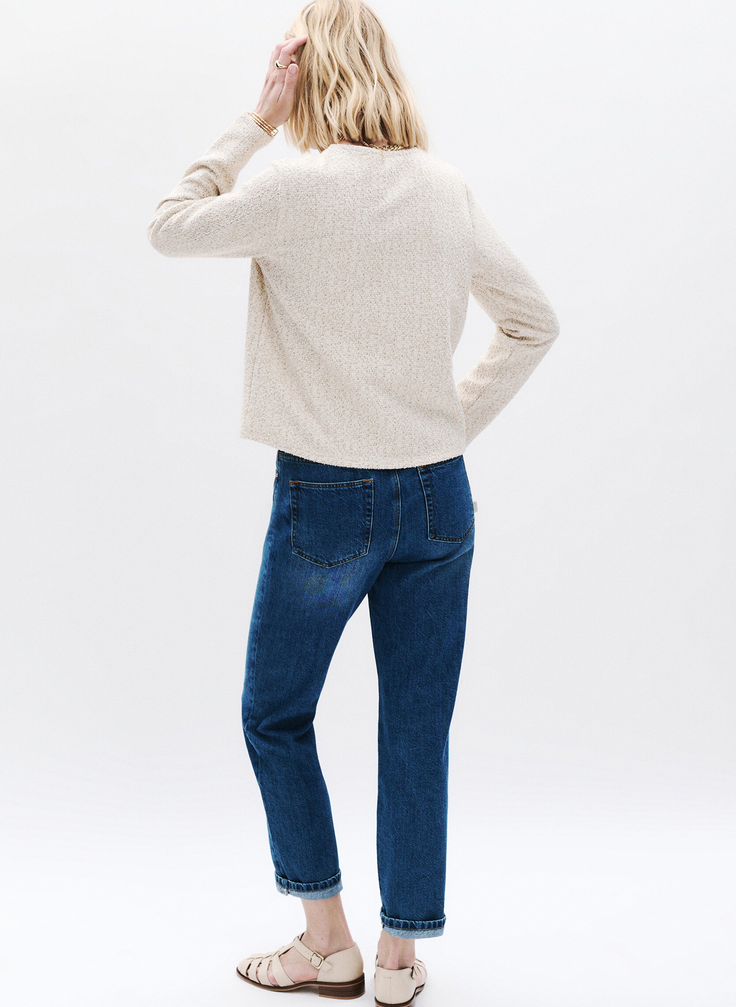 Straight tweed vest CAROLL Beige