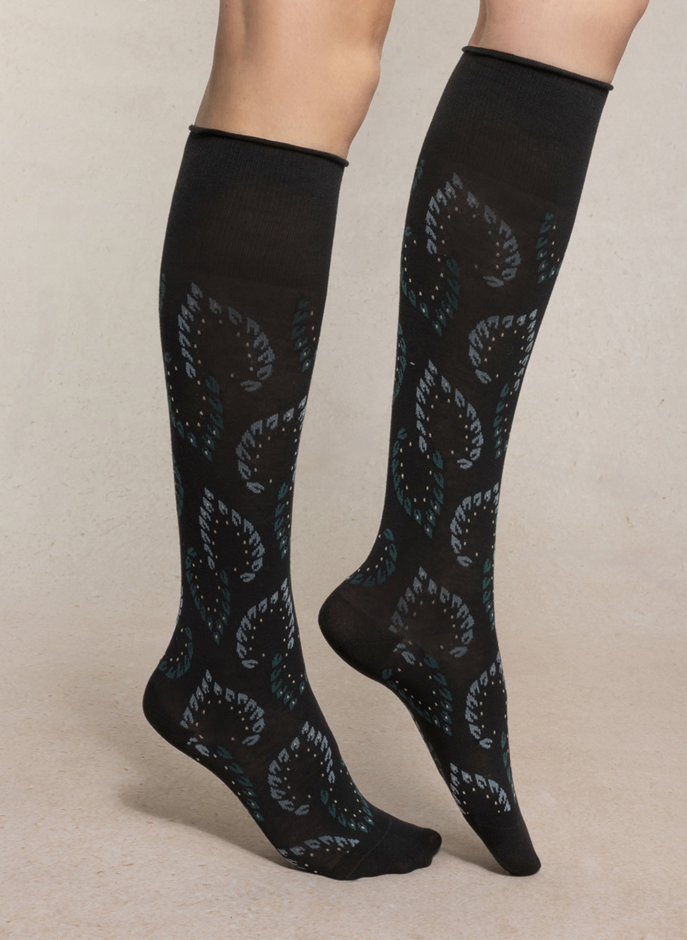Hohe Socken aus Baumwoll-Mix BLEUFORET Schwarz