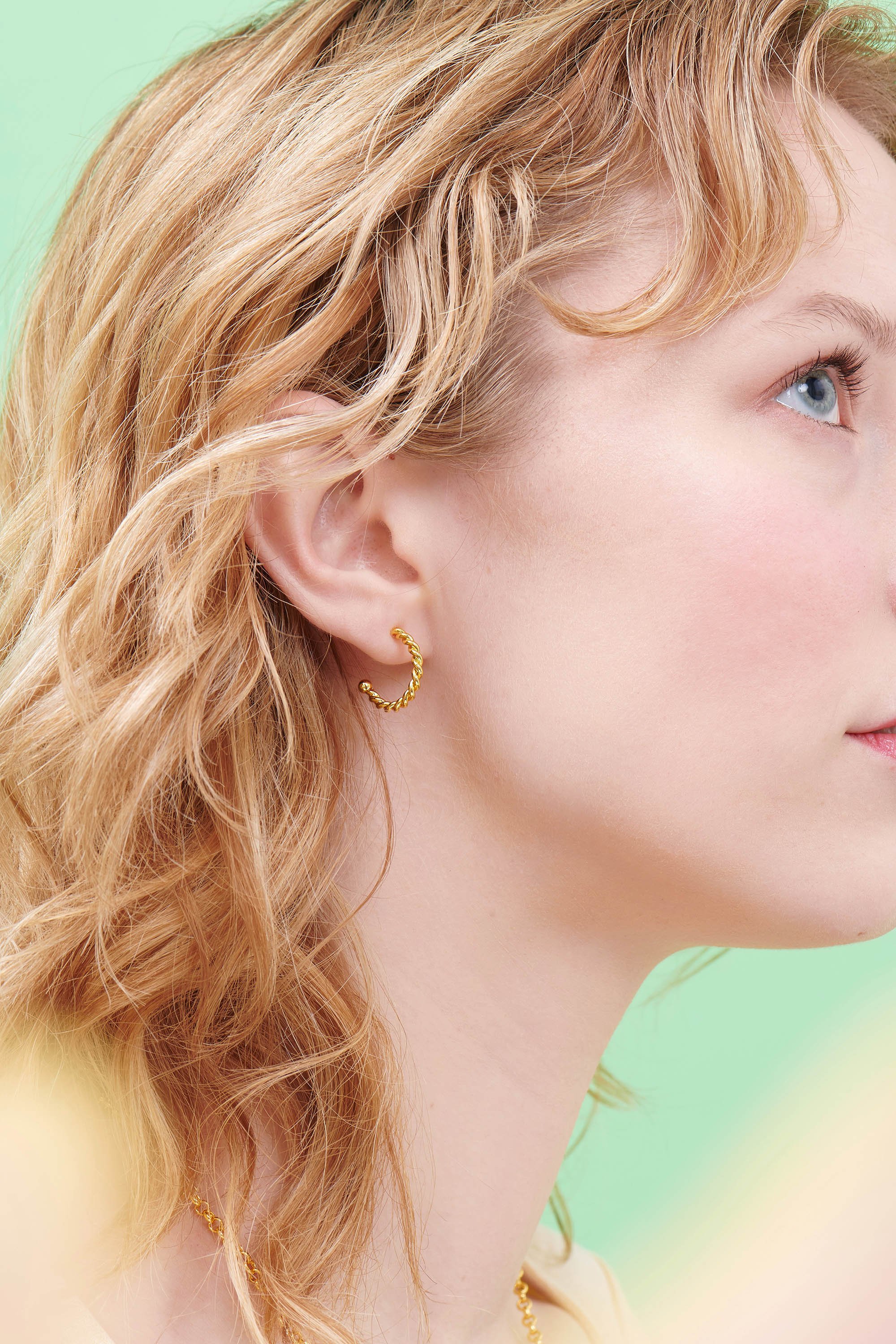 Twisted creole earrings LES NEREIDES Yellow