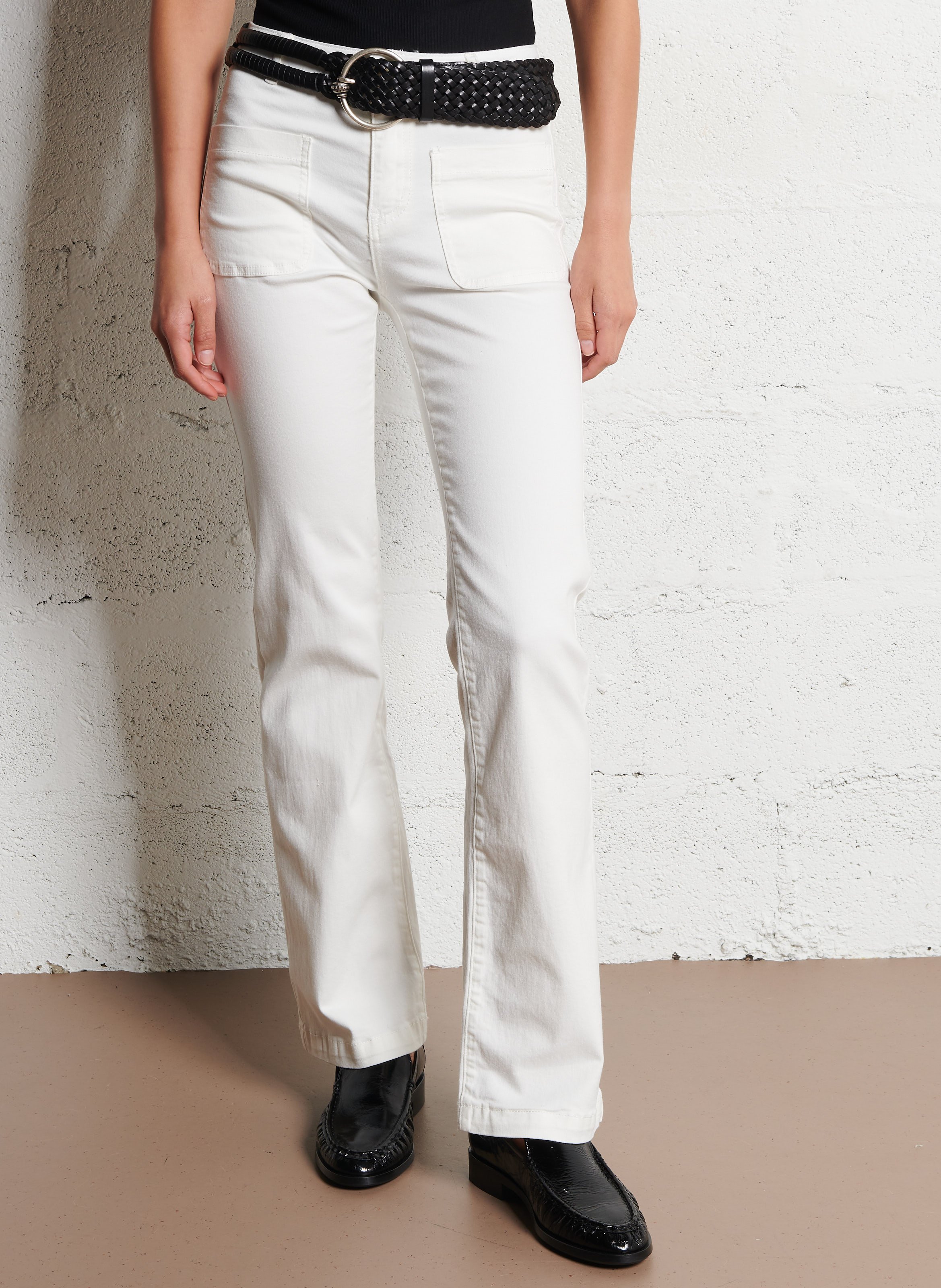 Jean droit en coton stretch LA PETITE ETOILE Beige