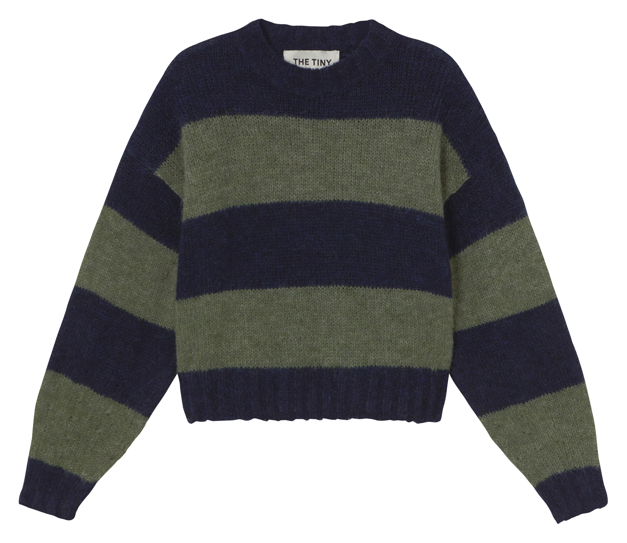 Pull col rond à rayures THE TINY BIG SISTER Bleu