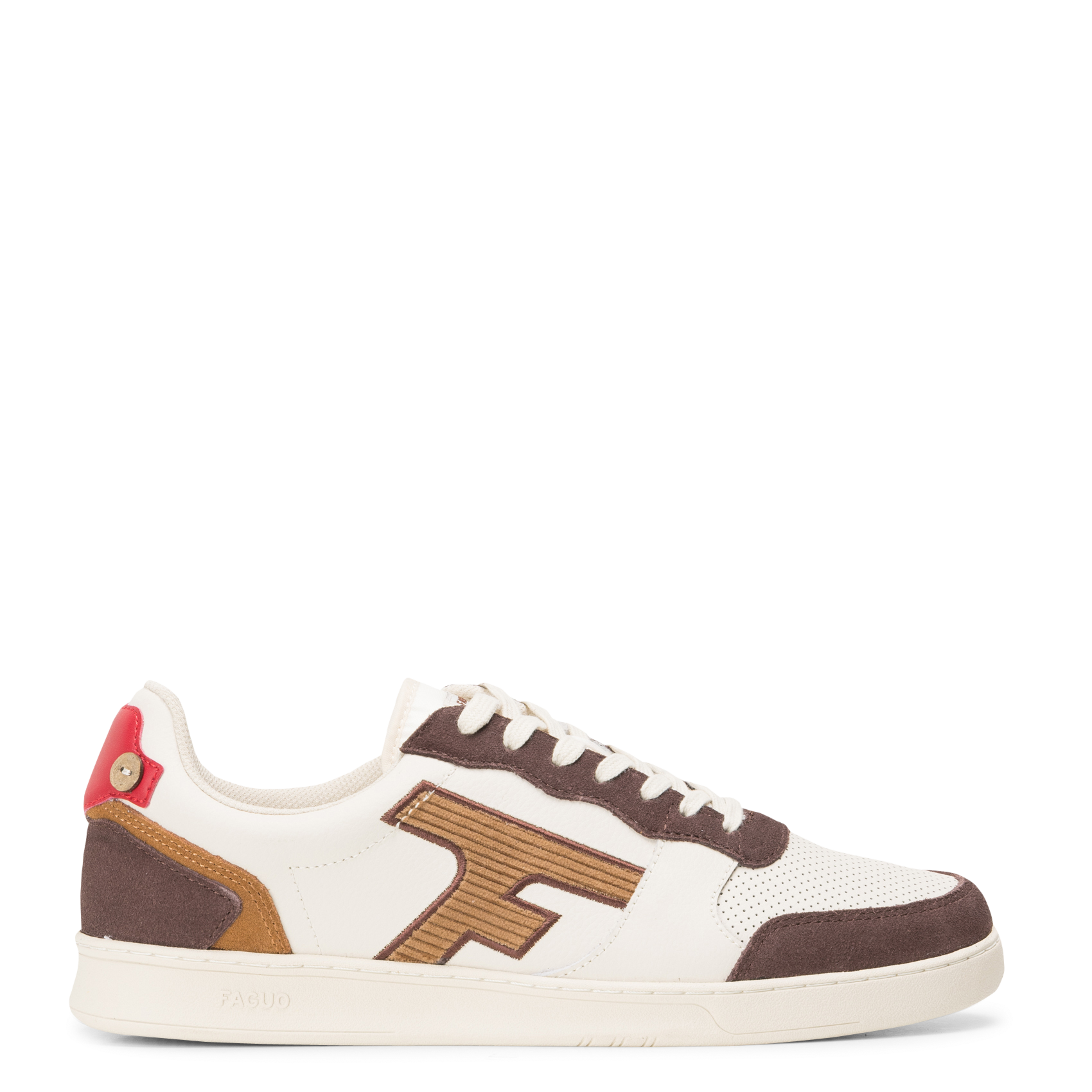 Lage baskets van leermix FAGUO Bruin