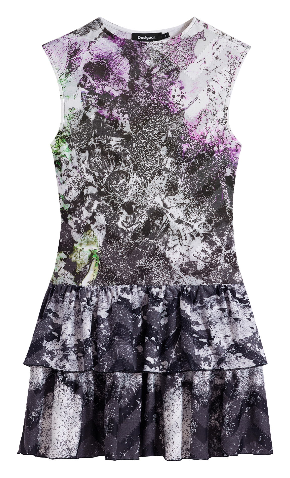 Abito collo rotondo stampato DESIGUAL Nero