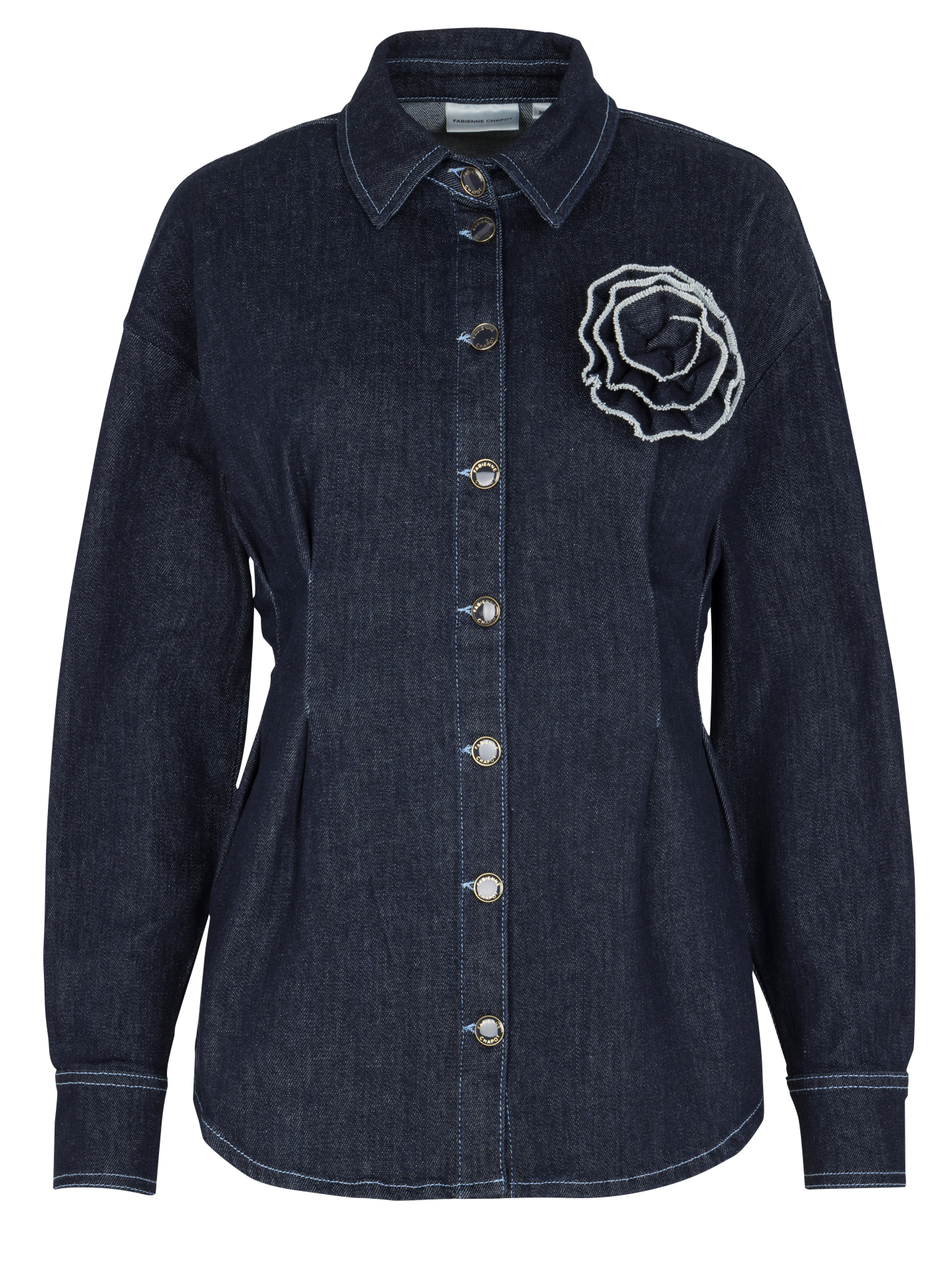 Chemise col classique en denim FABIENNE CHAPOT Bleu