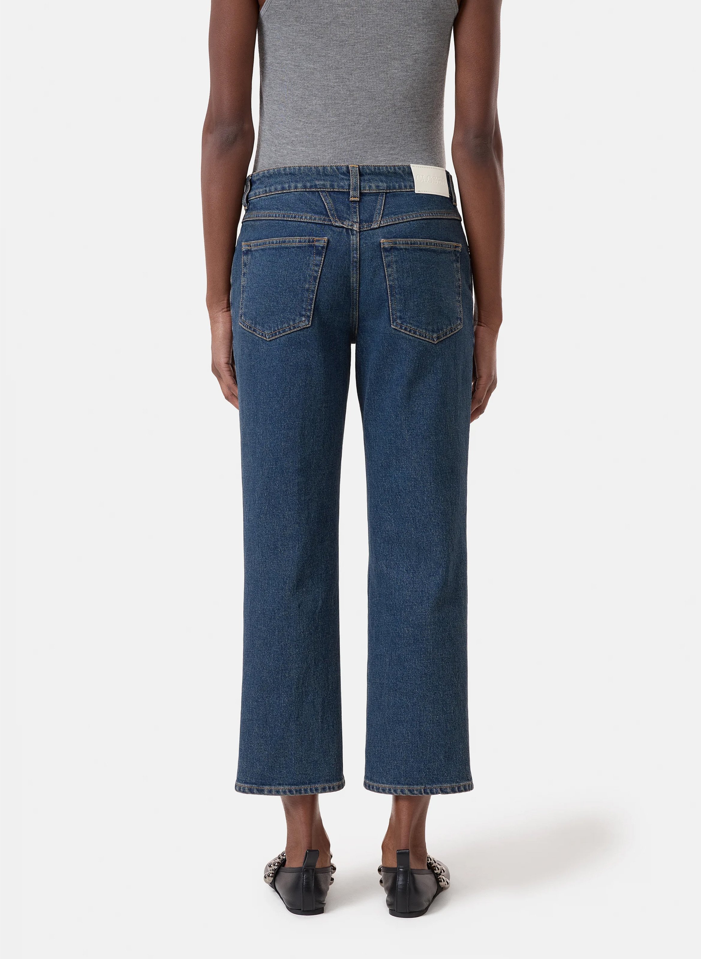 Flared cropped jeans in blended cotton CLOSED Blue