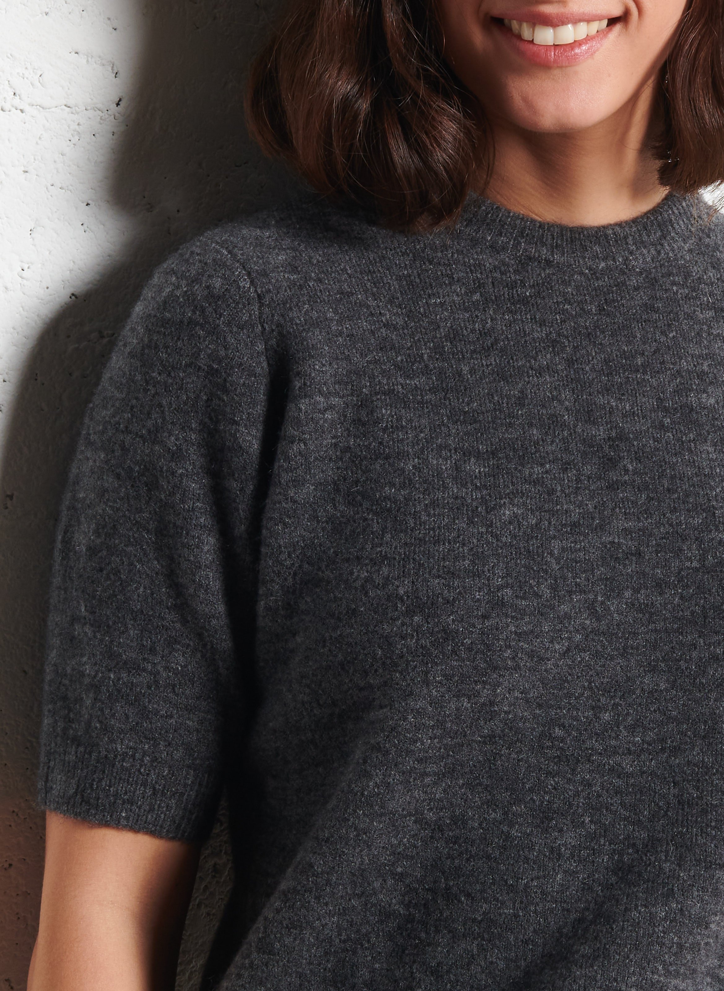 Round-neck wool-blend straight-cut sweater PETITE MENDIGOTE Black