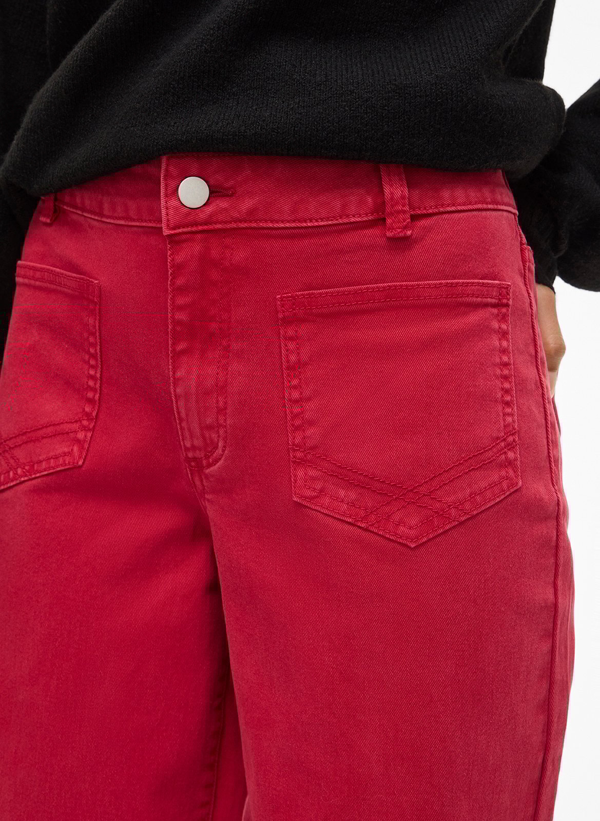 Jean large en coton mélangé VILA Rouge