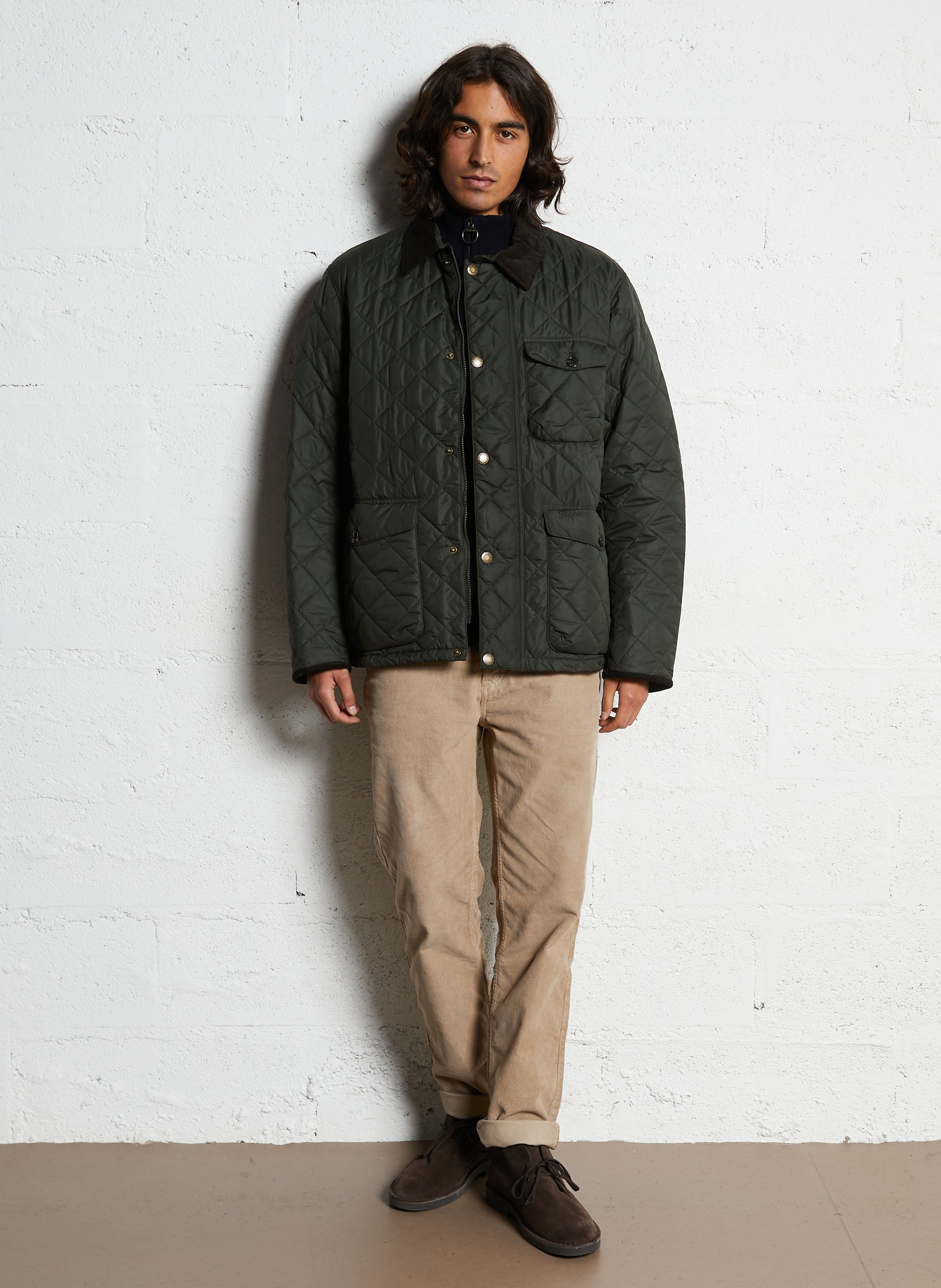 Recht, gewatteerd jasje BARBOUR Groen