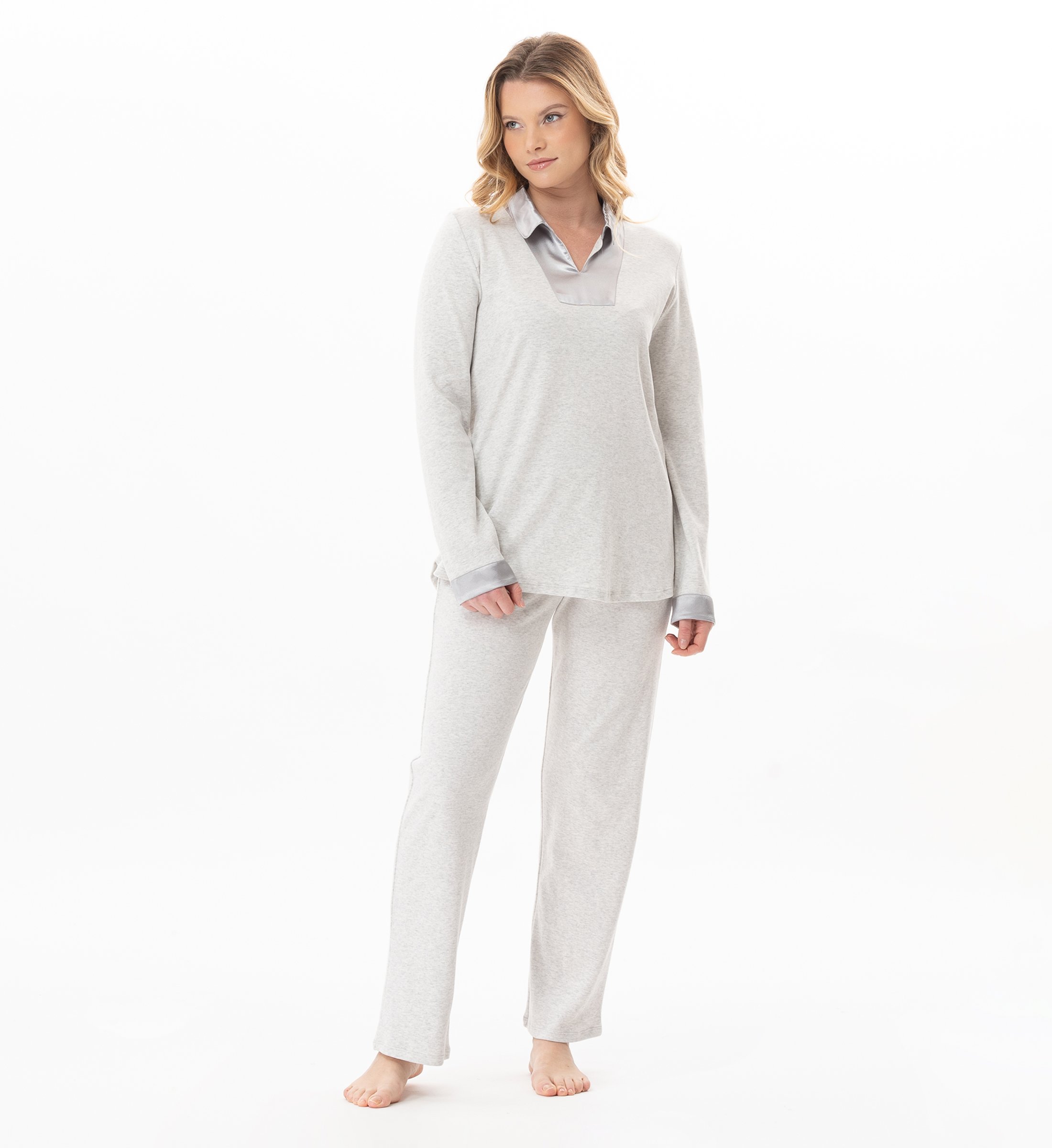 Cotton pajama top LE CHAT Grey