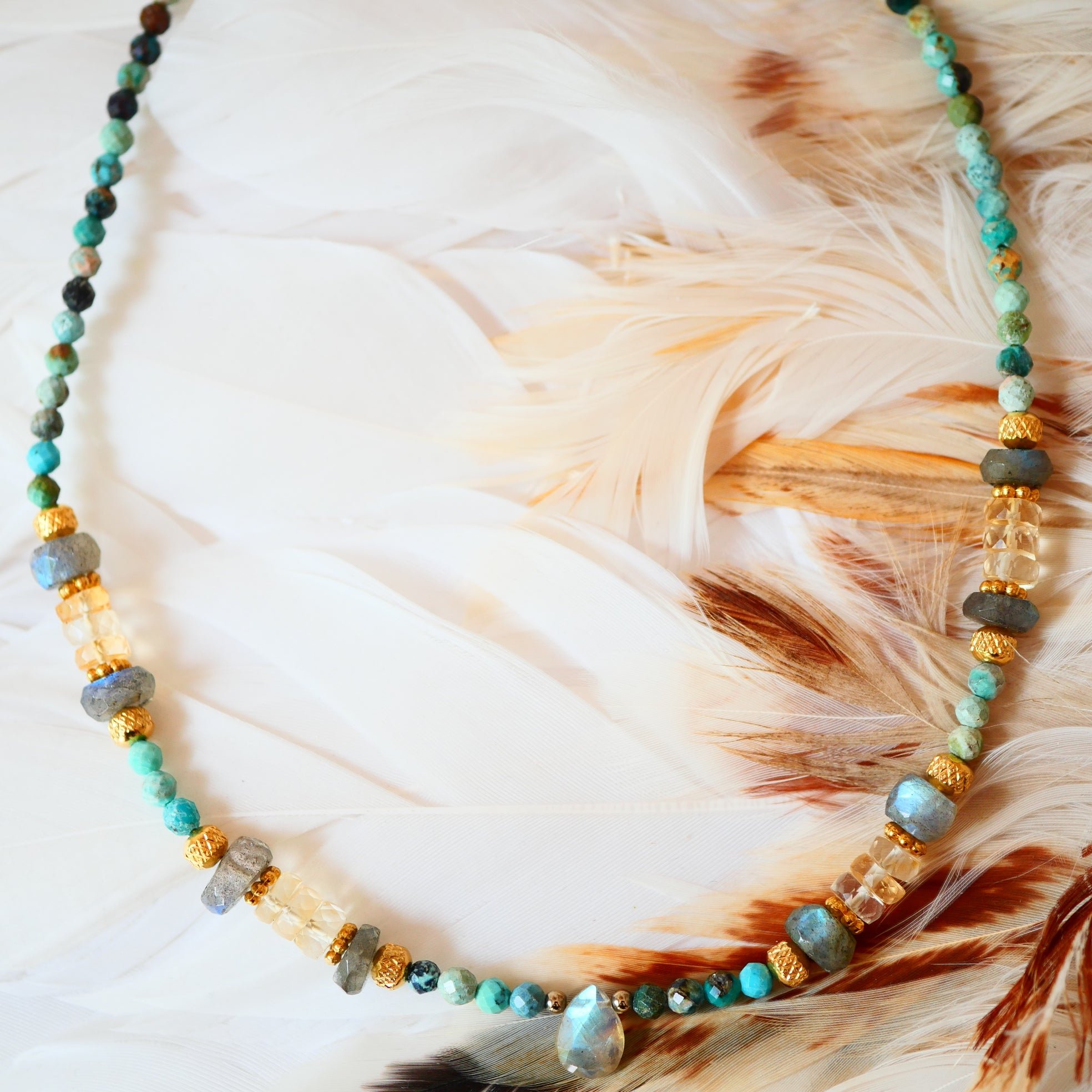 Labradorite necklace GINANDGER Green