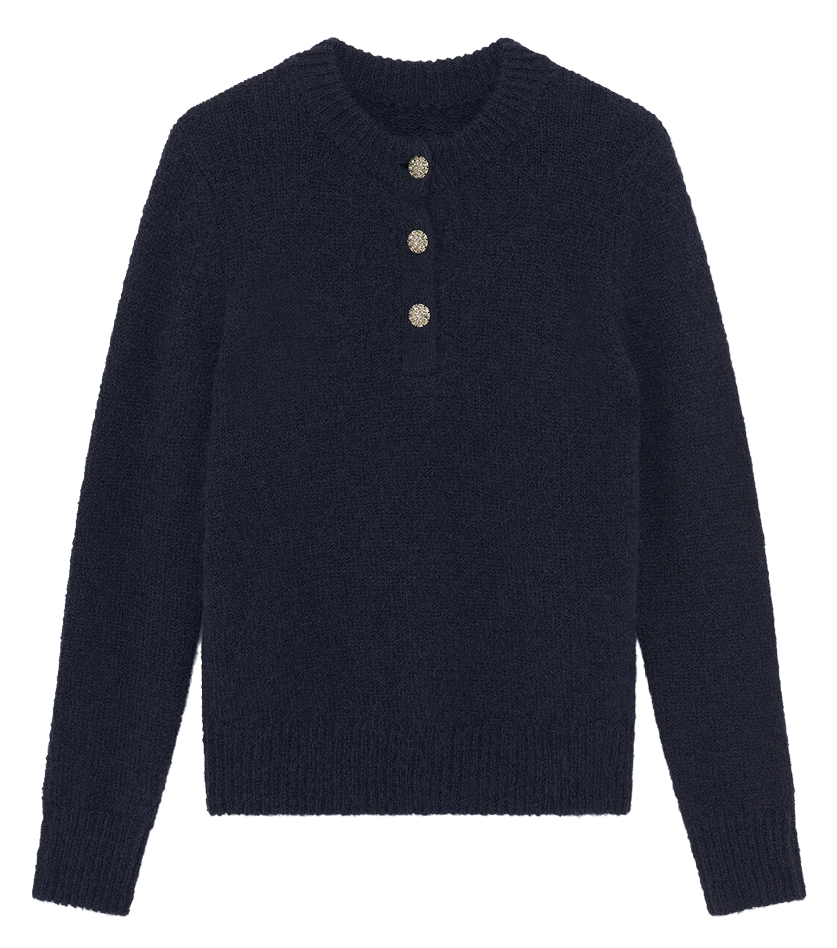 Round-neck straight sweater CAROLL Blue