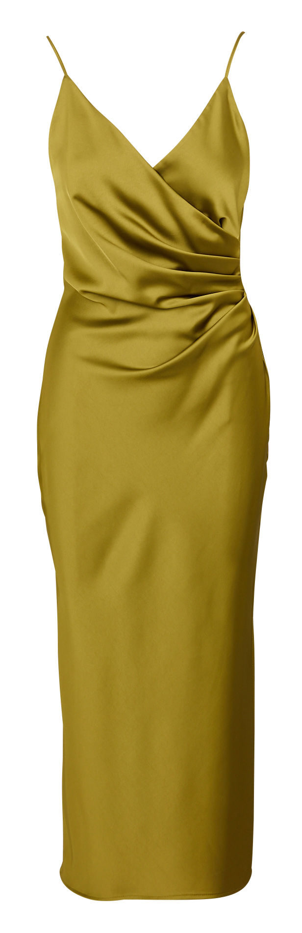 Satin V-neck maxi dress IMPERIAL Yellow