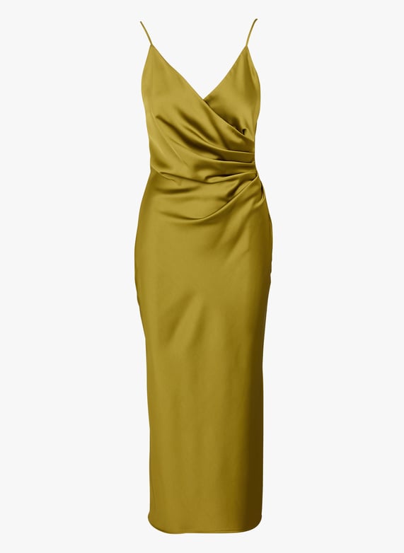 Satin v-Neck maxi dress Yellow Imperial - Women | Place des Tendances Satin v-Neck maxi dress Yellow Imperial - Women | Place des Tendances