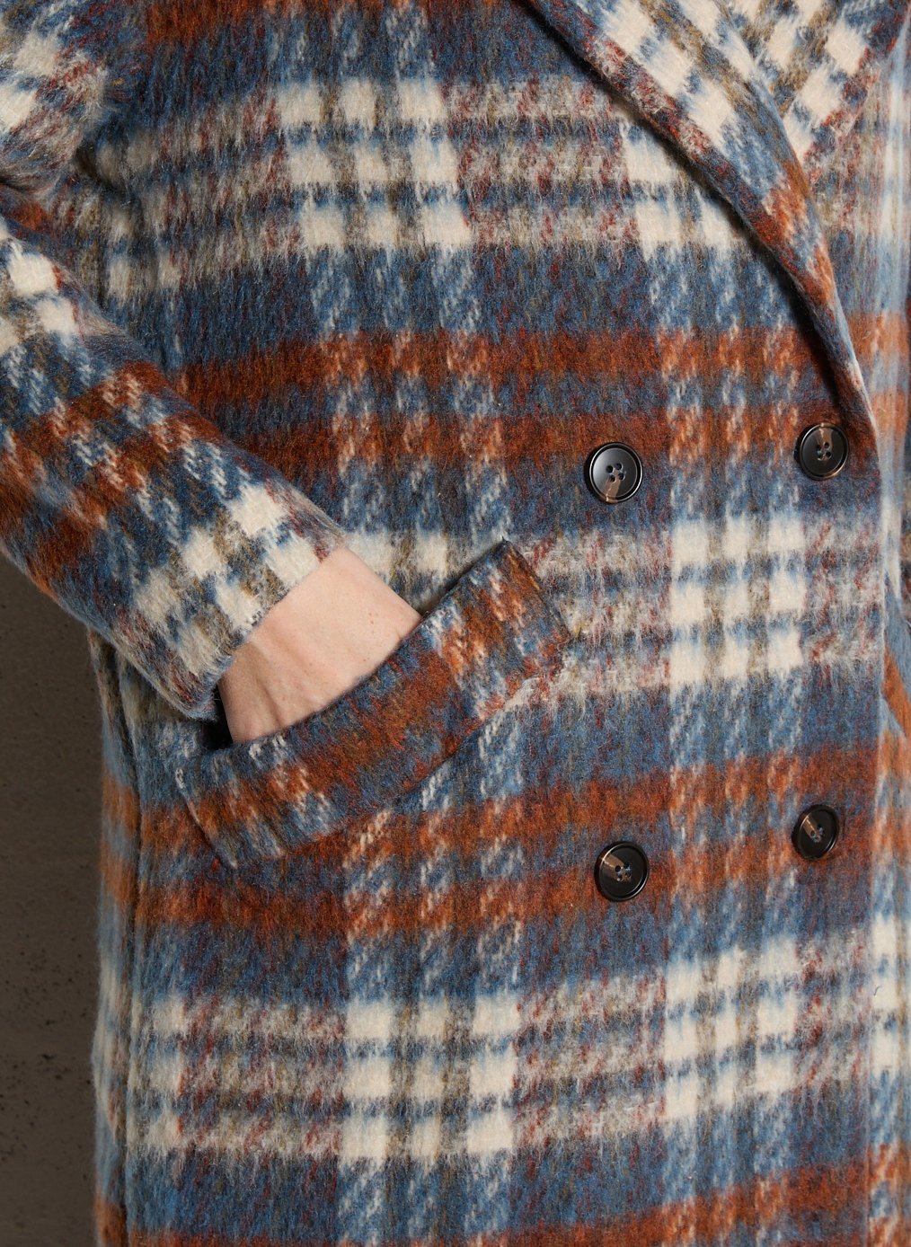 Manteau long oversize à carreaux LA PETITE ETOILE Multicolore