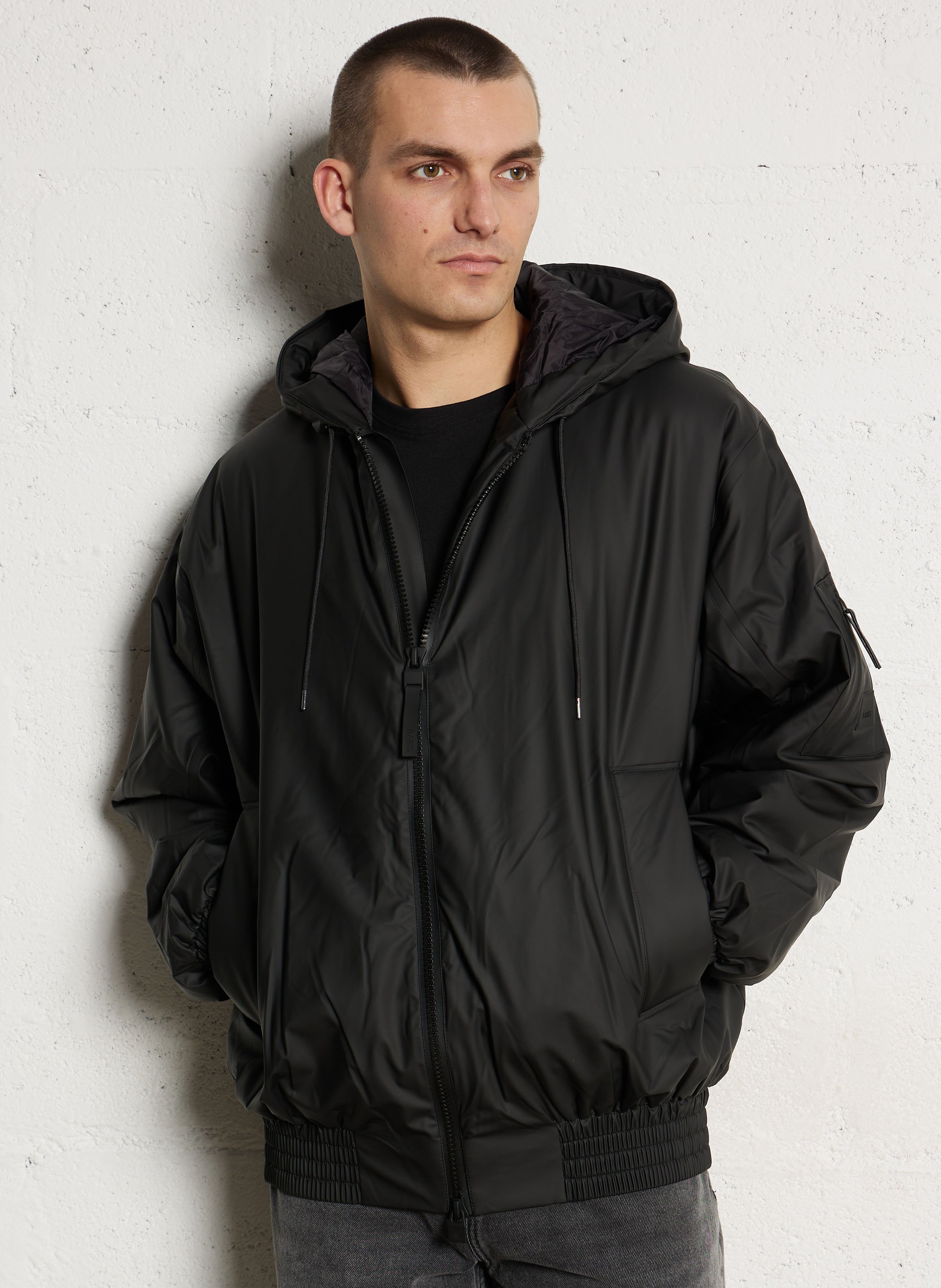 Blouson à capuche RAINS Noir