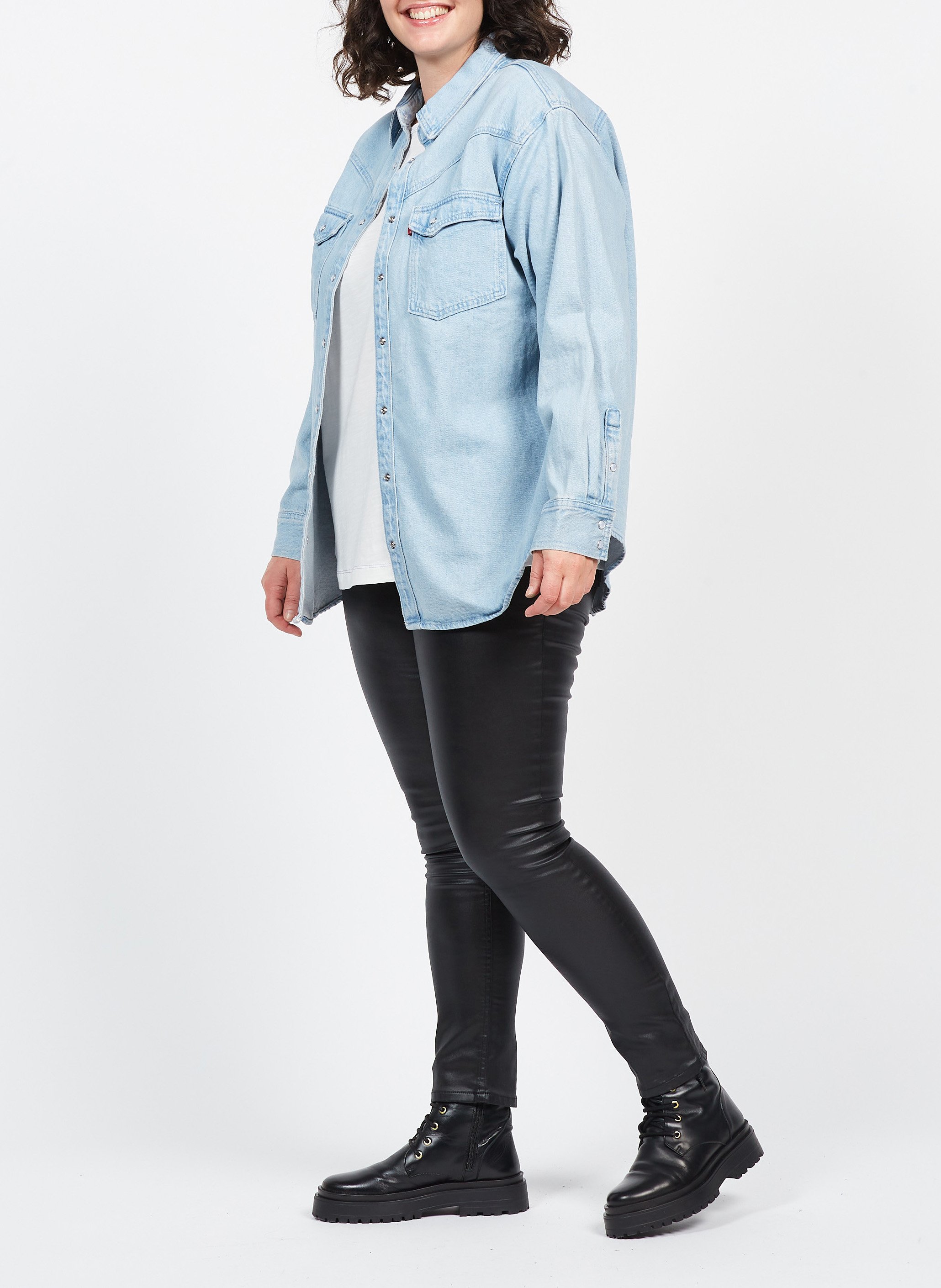 Cotton denim shirt with classic collar LEVI'S Raw denim