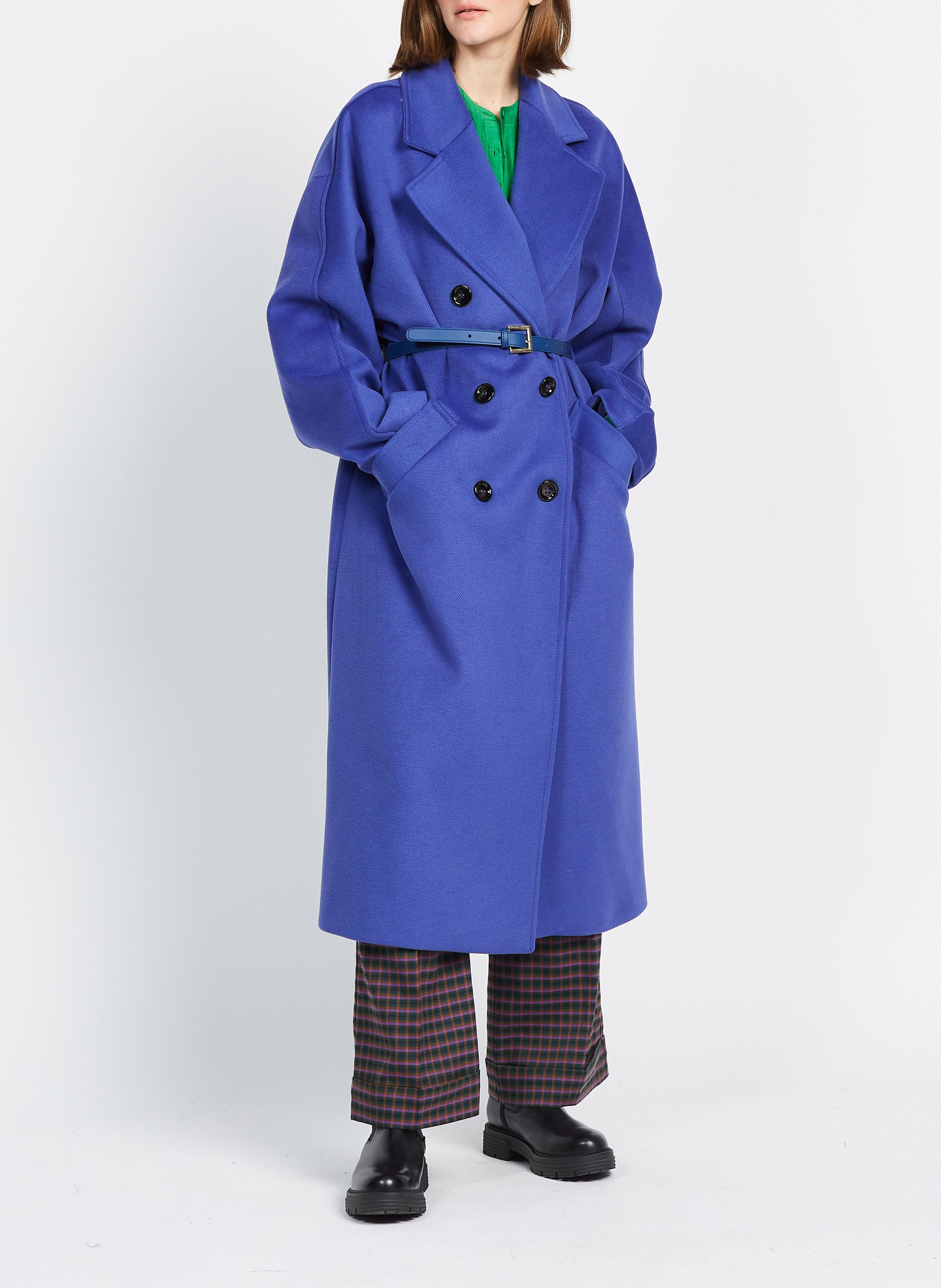 Long belted coat IMPERIAL Purple