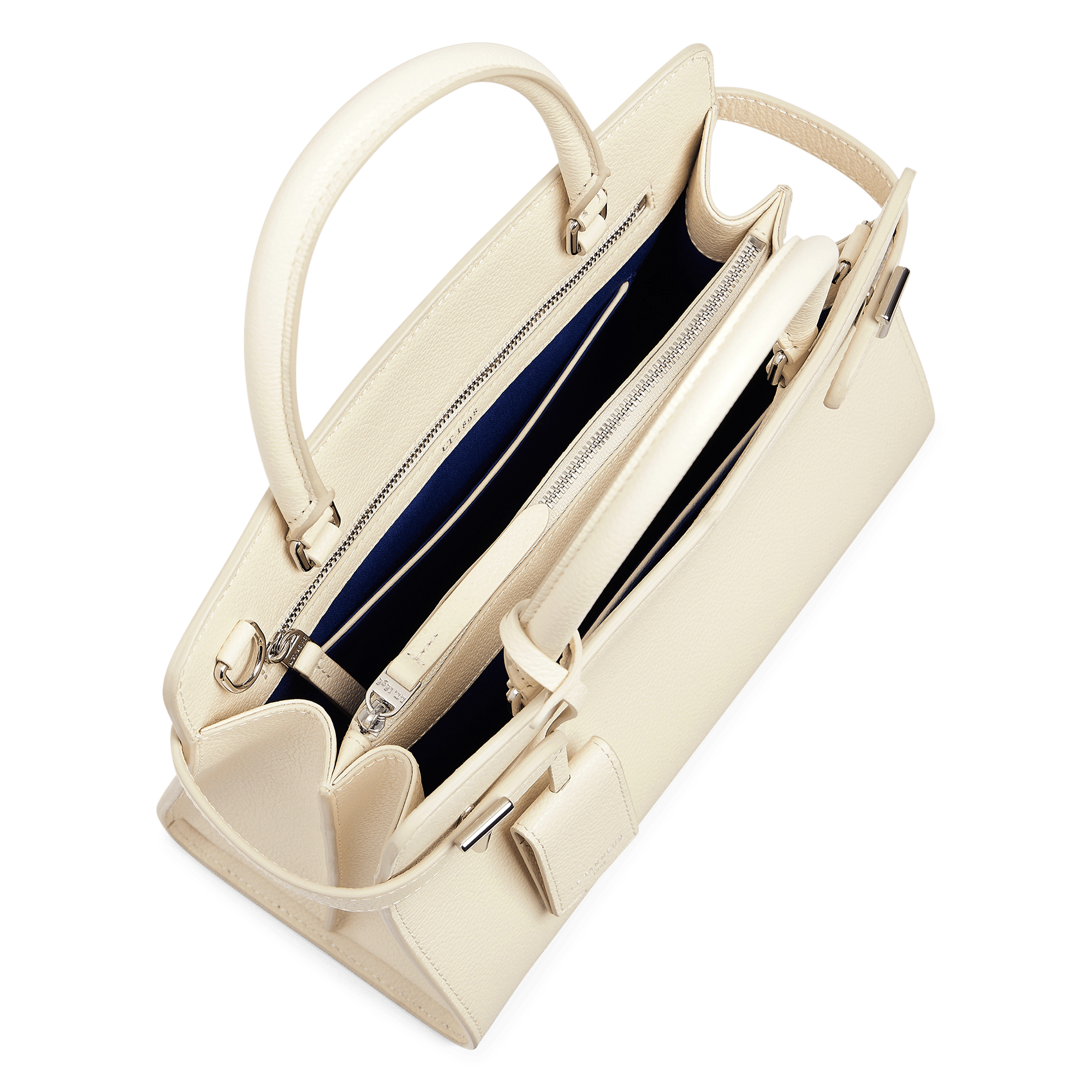 Charlie - Handtasche aus genarbtem Leder LE TANNEUR Weiss