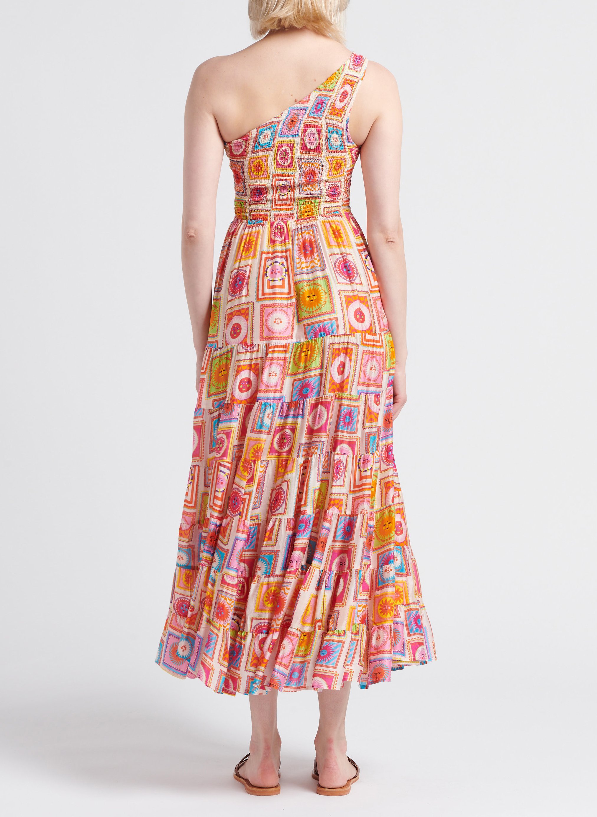 Lange, asymmetrische jurk met print SUNDRESS Veelkleurig