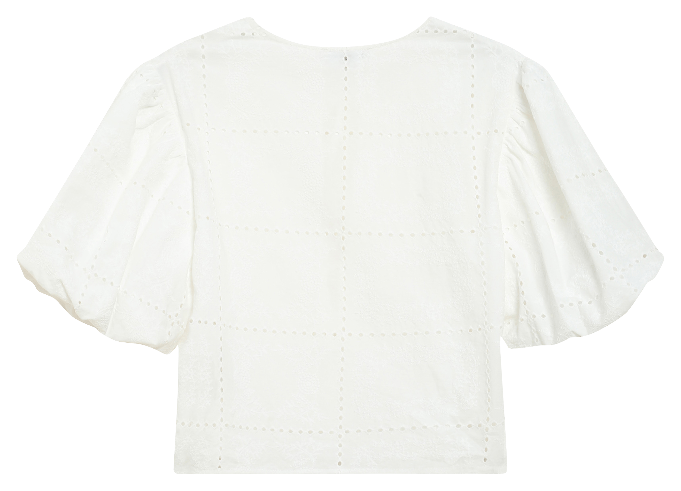 Blouse met ronde hals van katoen GRACE ET MILA Wit