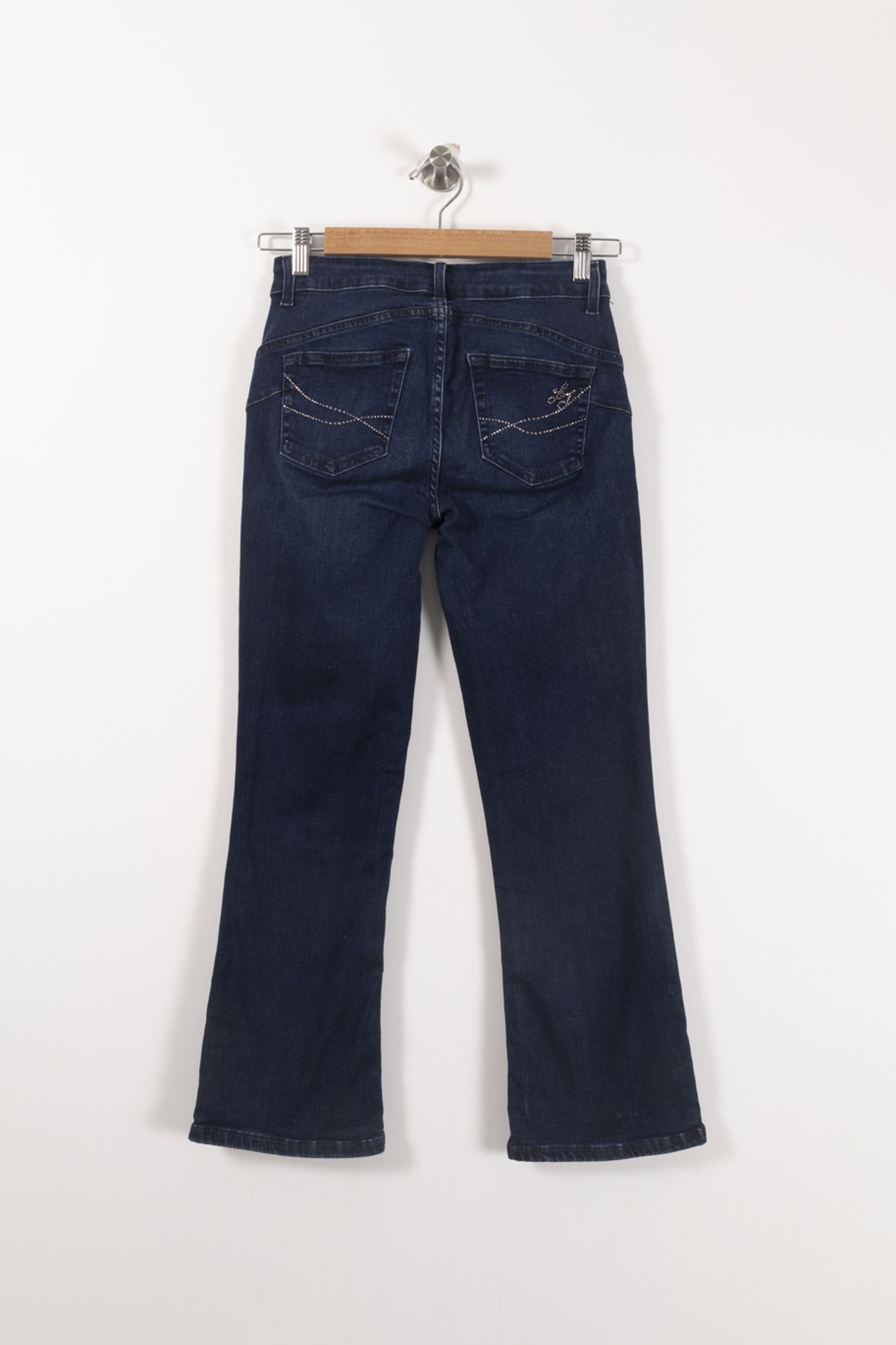 Cropped slim jeans with studs LIU JO - SECONDE MAIN Blue
