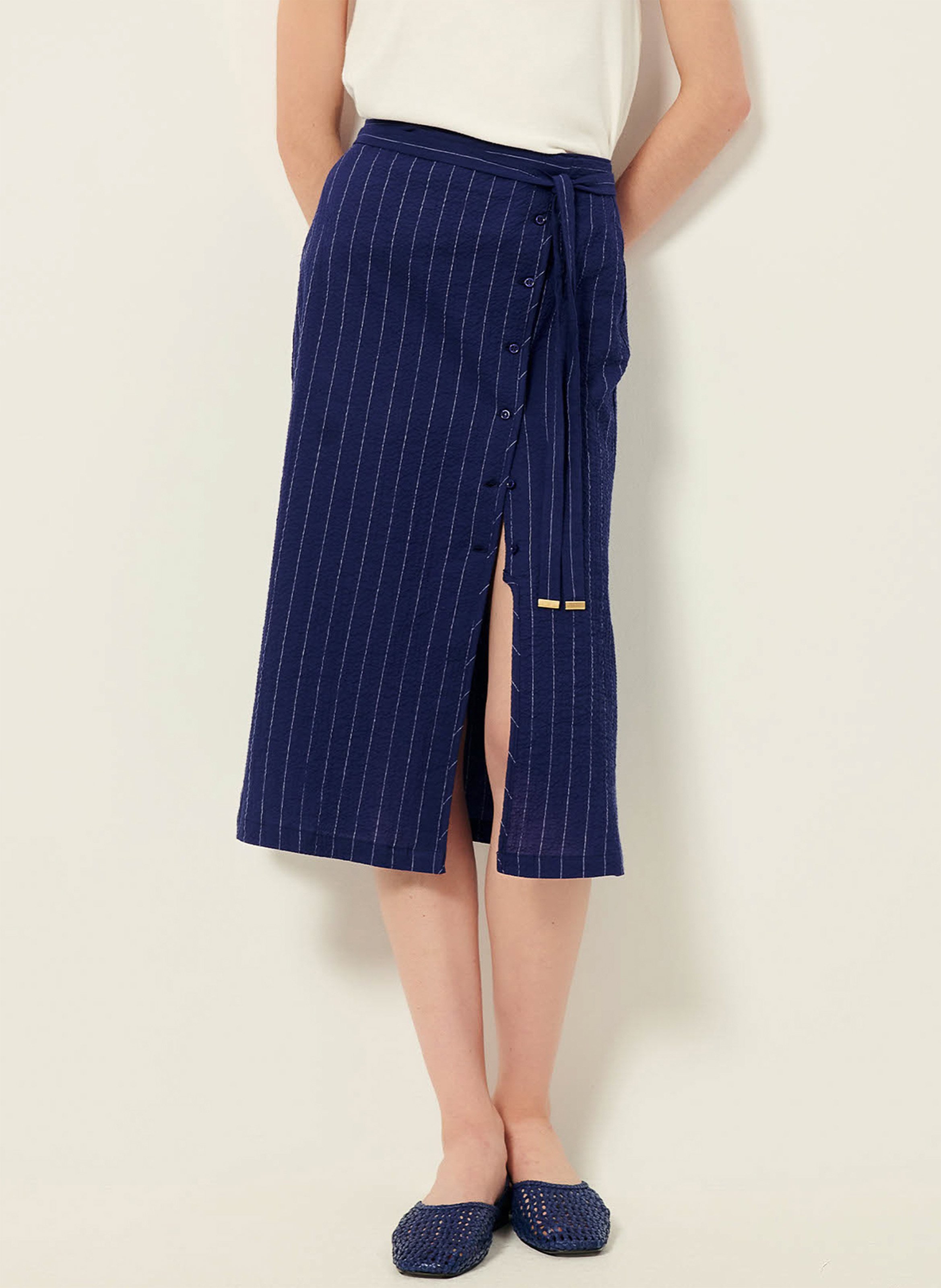 Gerende rok van katoenmix SESSUN Blauw