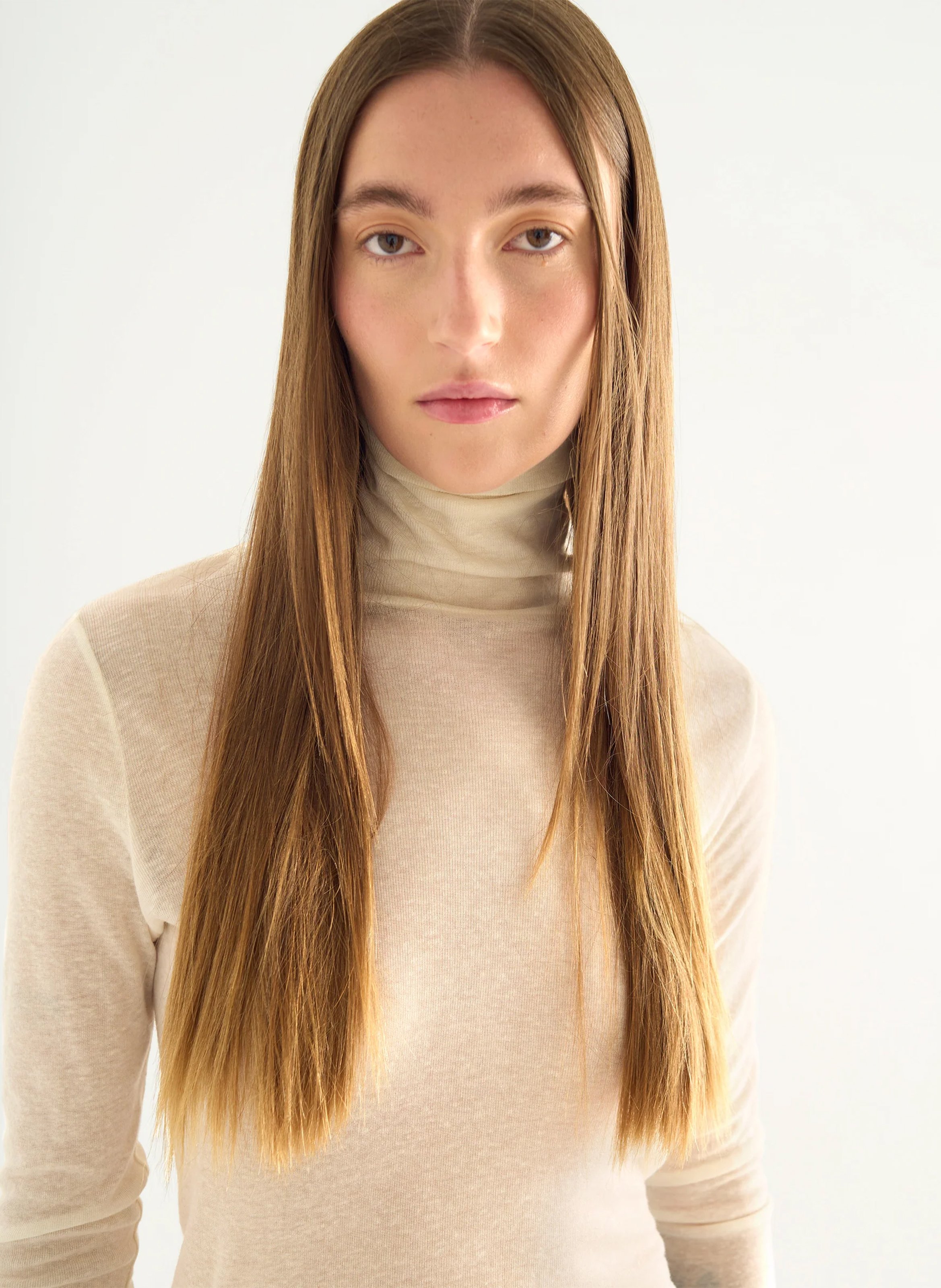 Cotton-blend turtleneck ACOTE White