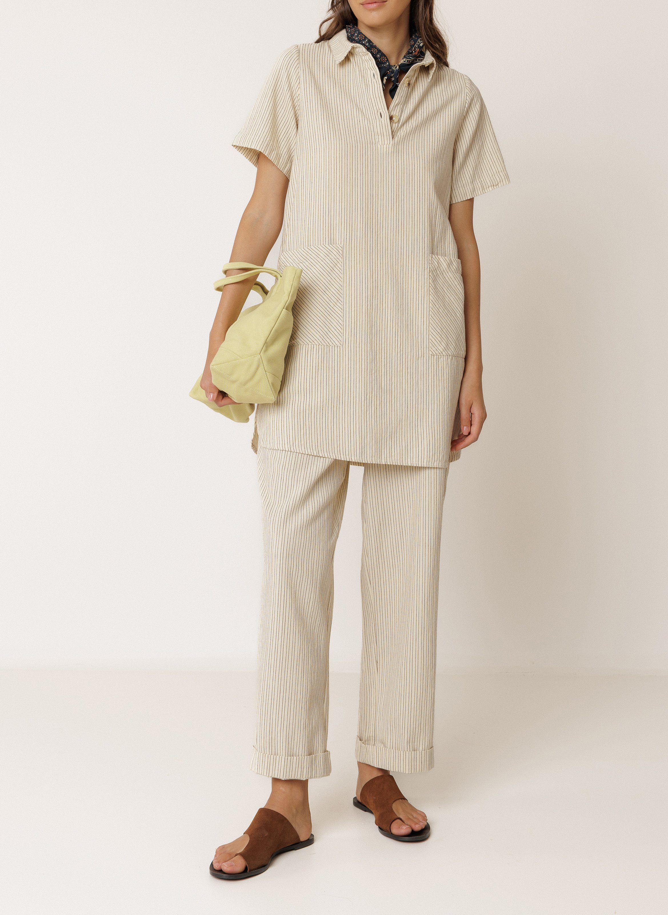 Kurzes Polokleid aus Bio-Baumwolle INDI & COLD Beige